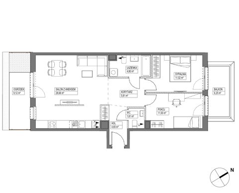 Plan 3 pok. 68m²