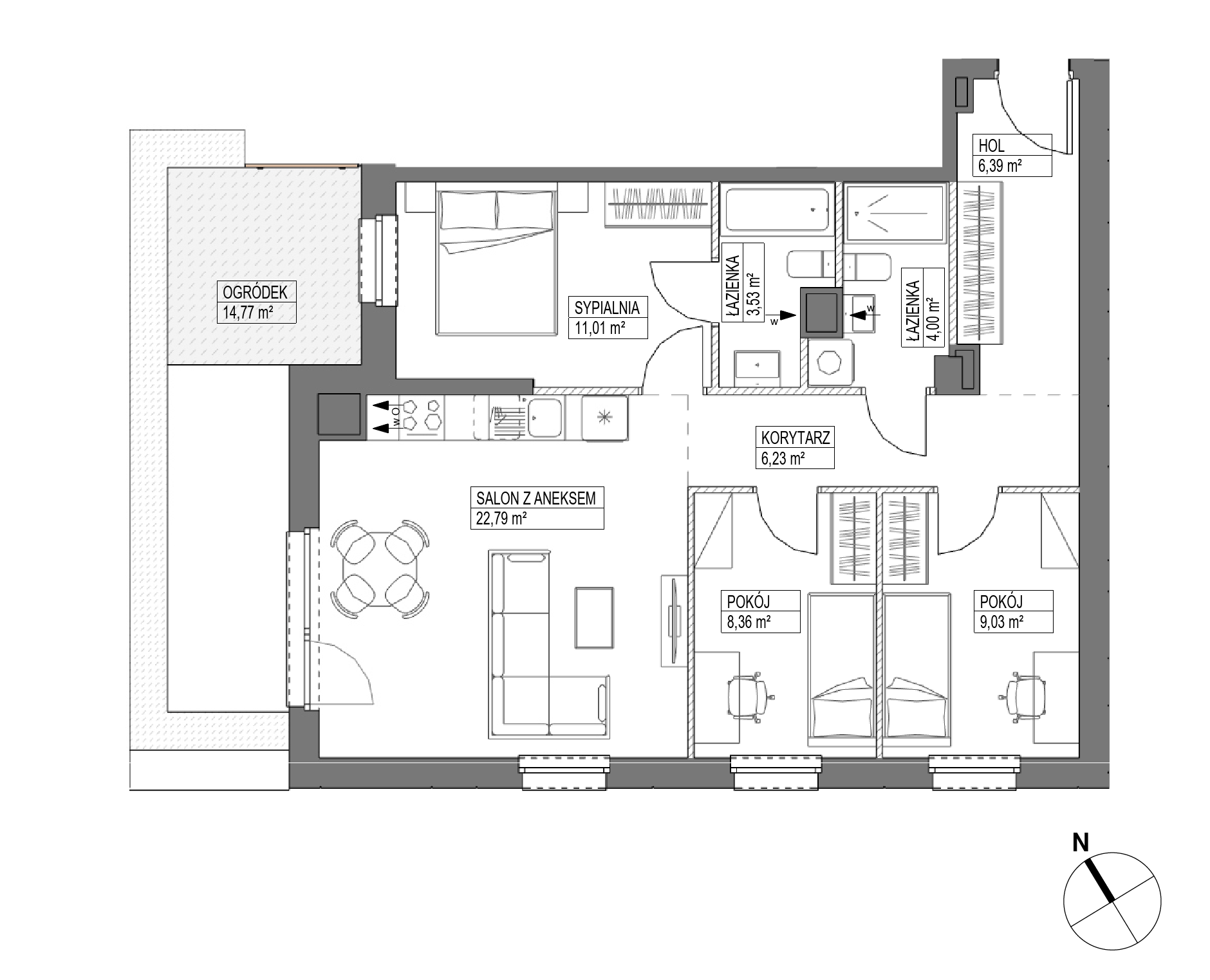 Plan 4 pok. 71m²