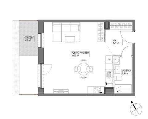 Plan 1 pok. 41m²