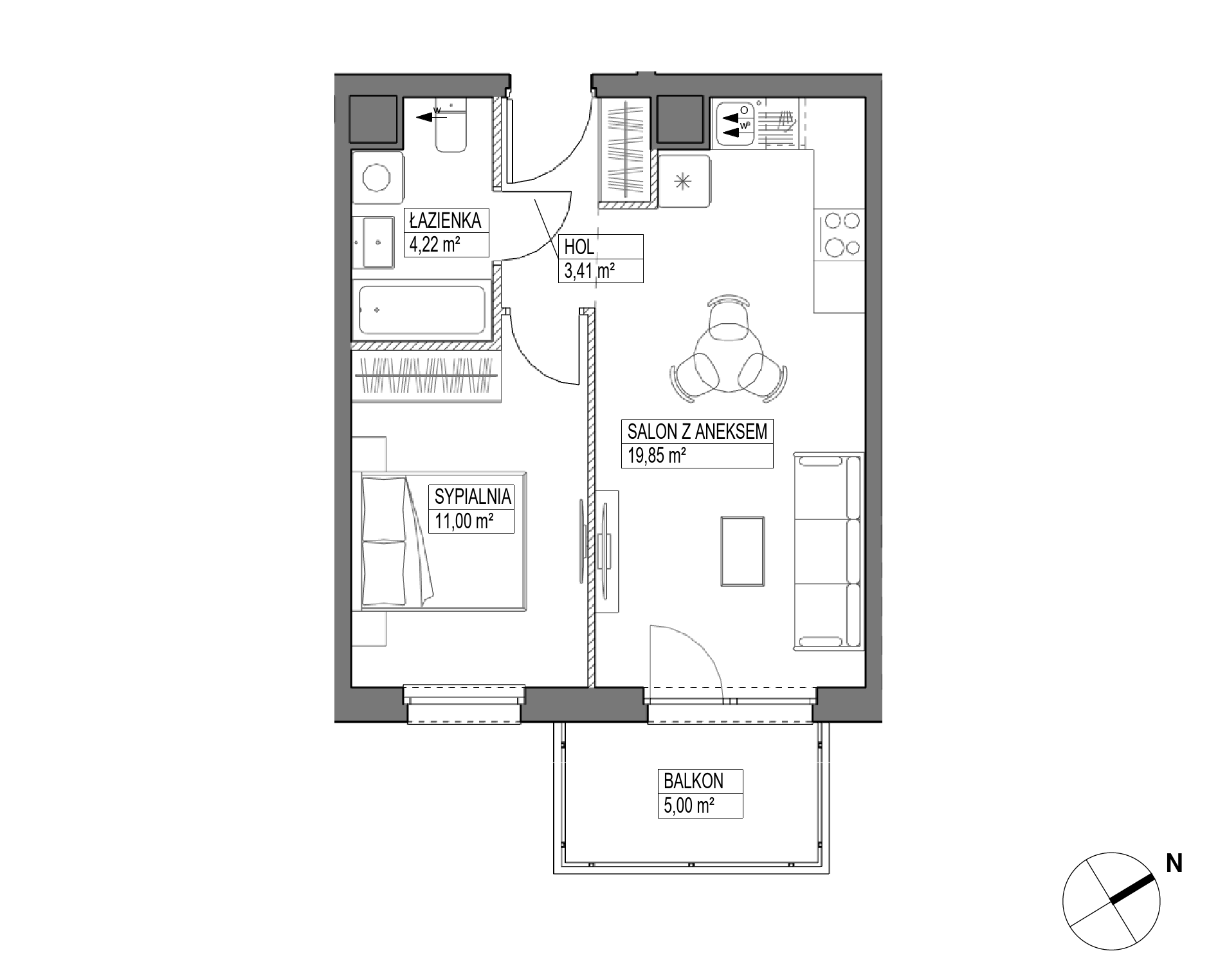 Plan 2 pok. 38m²