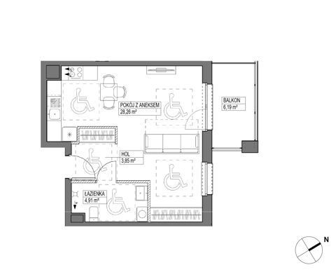 Plan 1 pok. 37m²