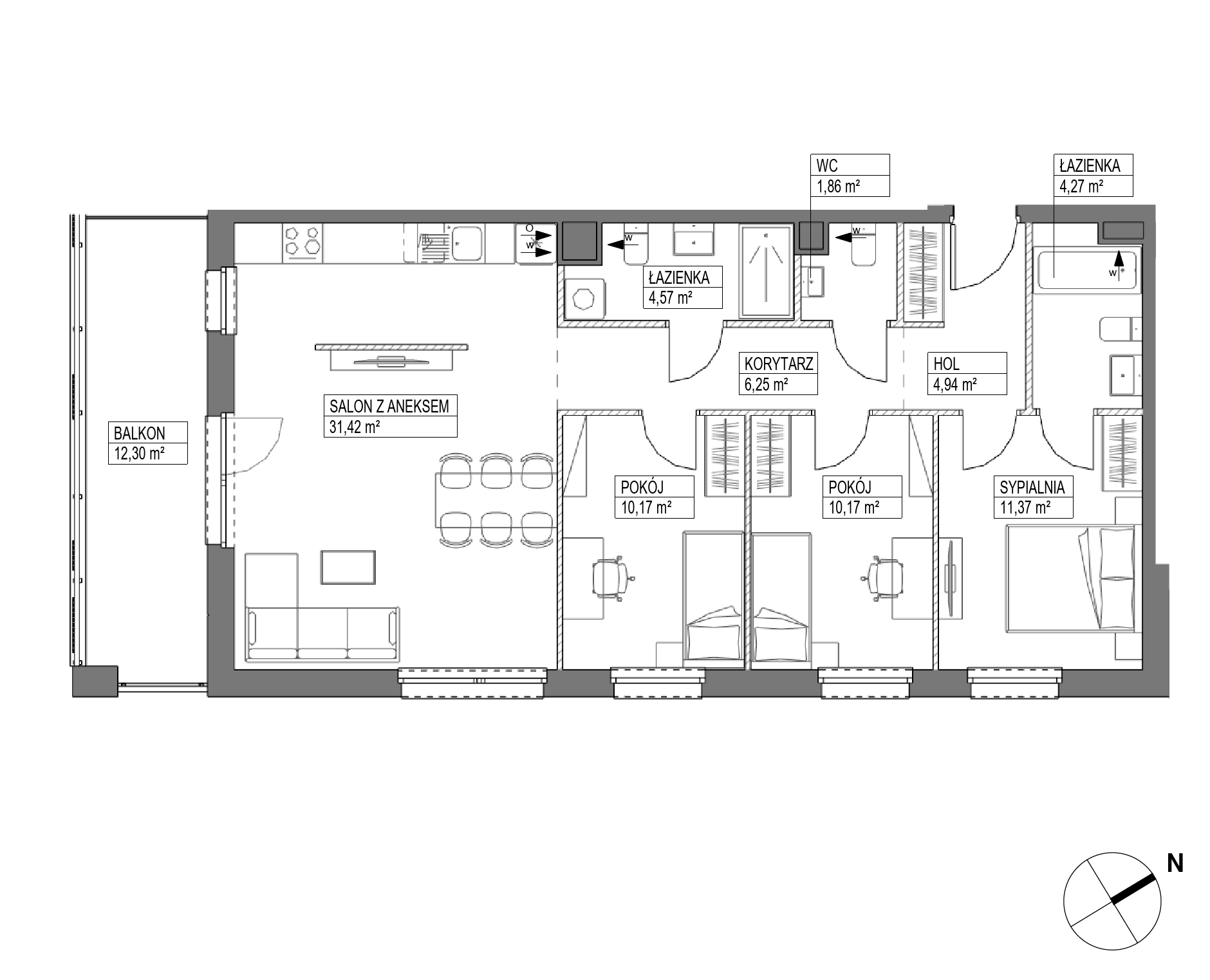 Plan 4 pok. 85m²