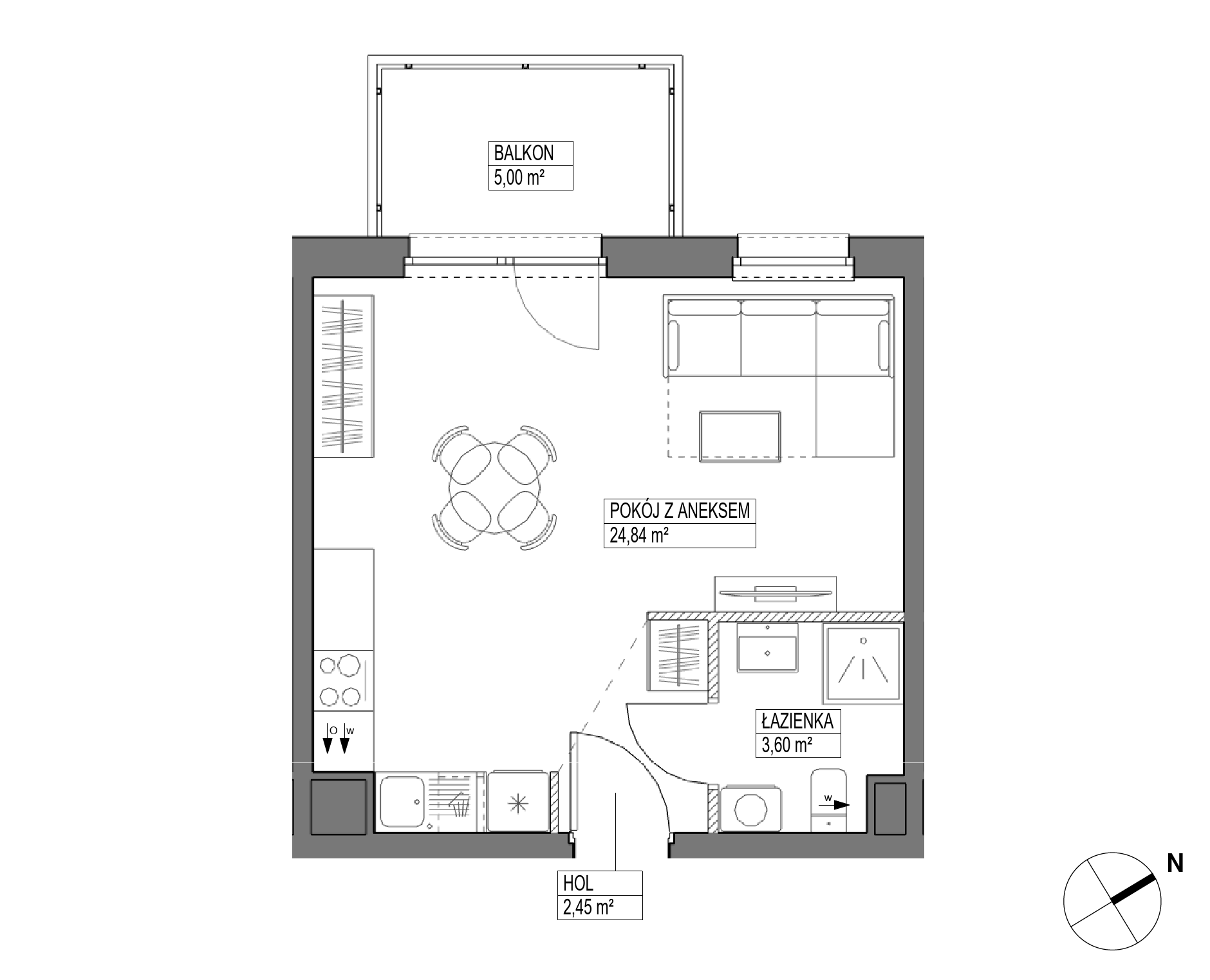 Plan 1 pok. 31m²