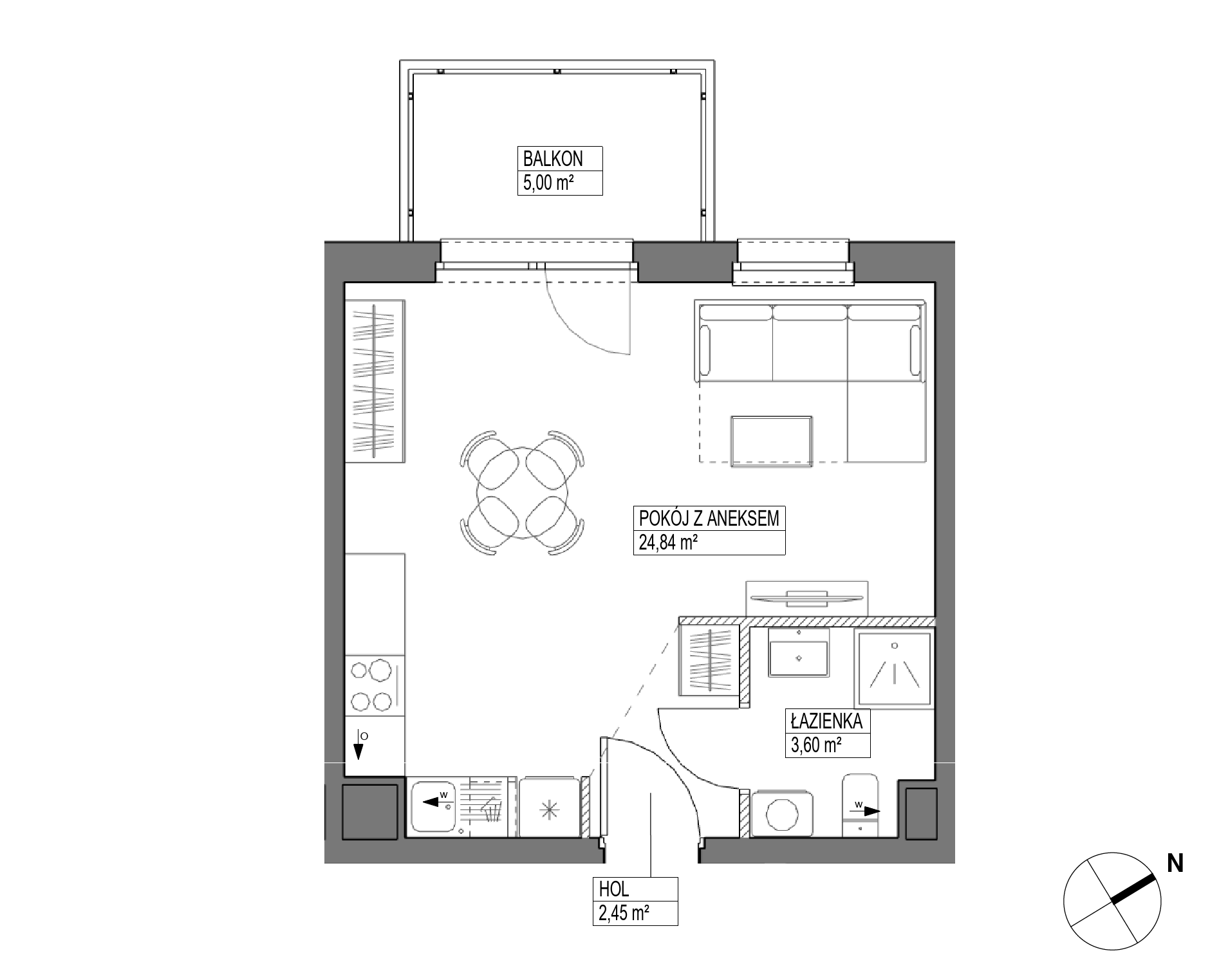 Plan 1 pok. 31m²