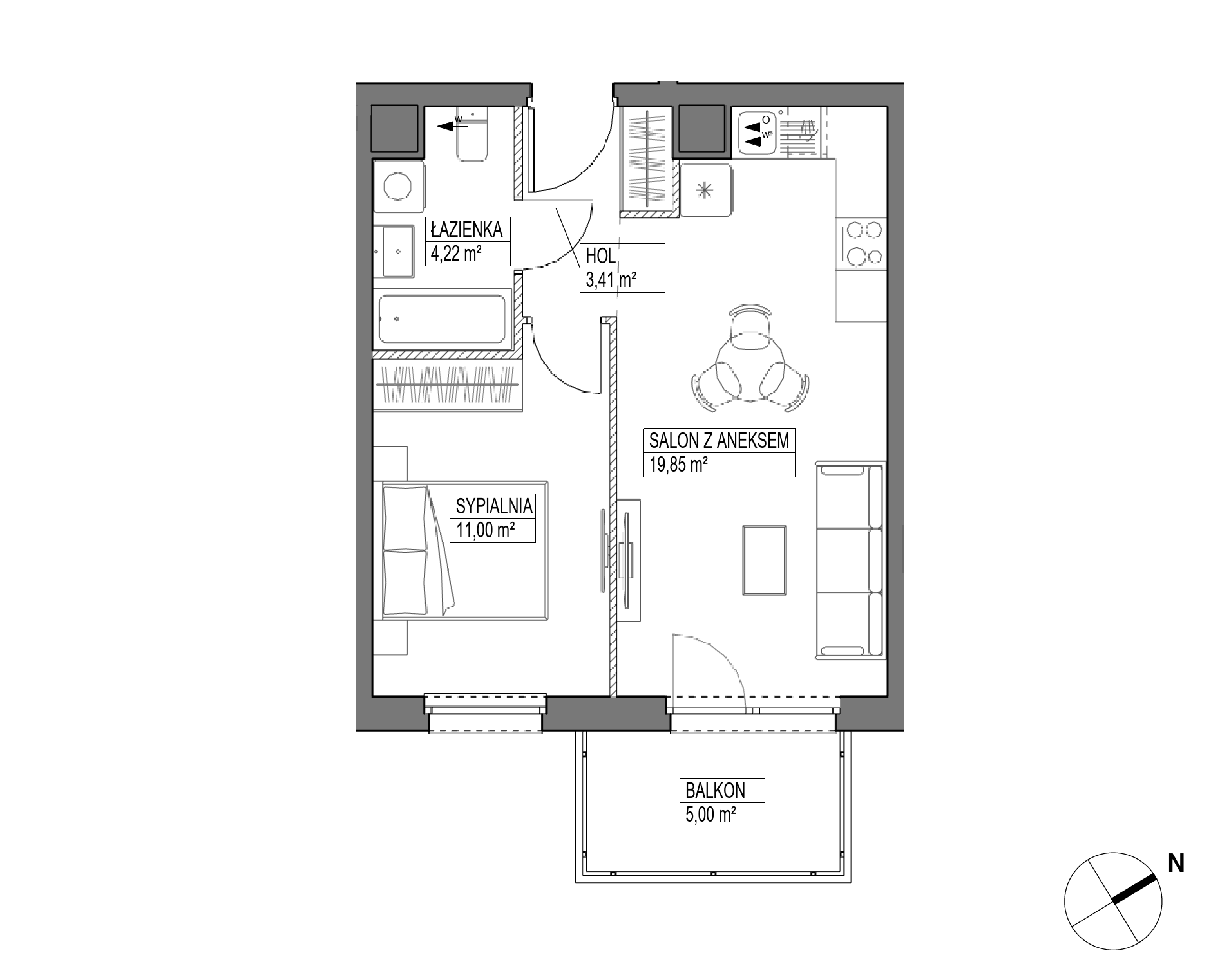Plan 2 pok. 38m²