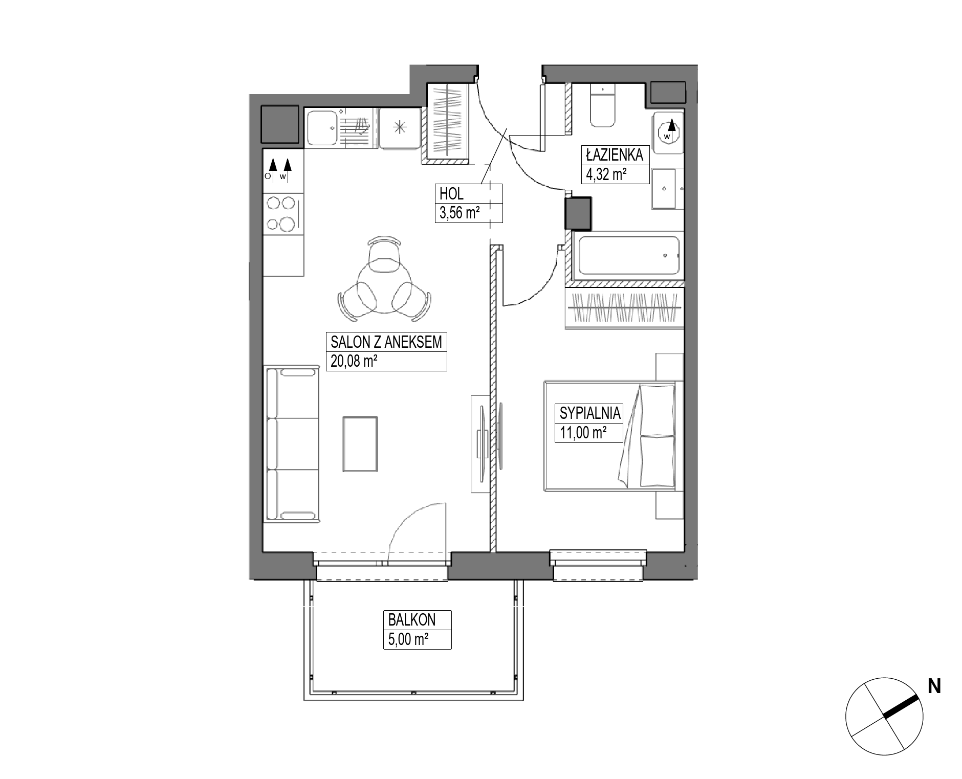 Plan 2 pok. 39m²
