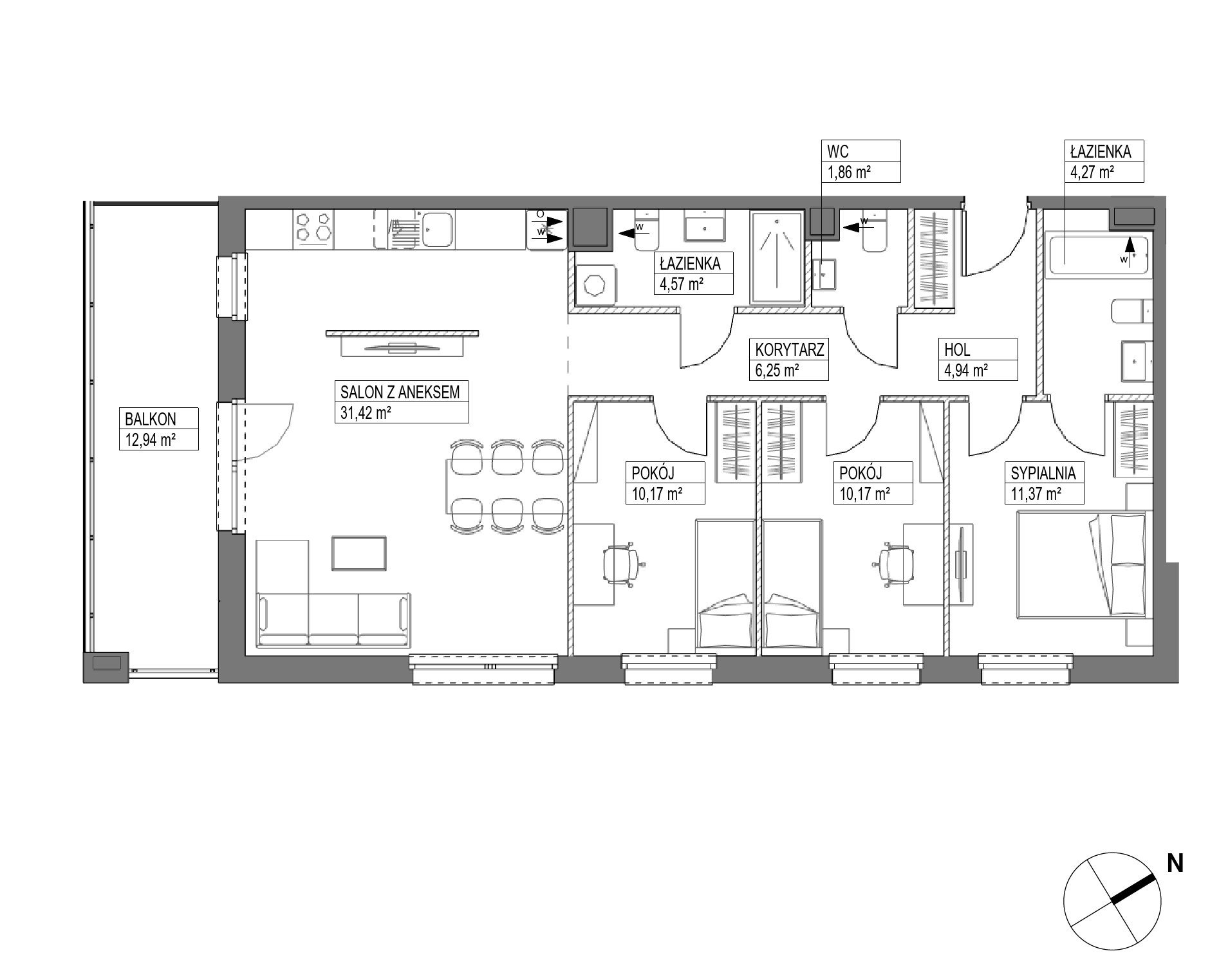 Plan 4 pok. 85m²