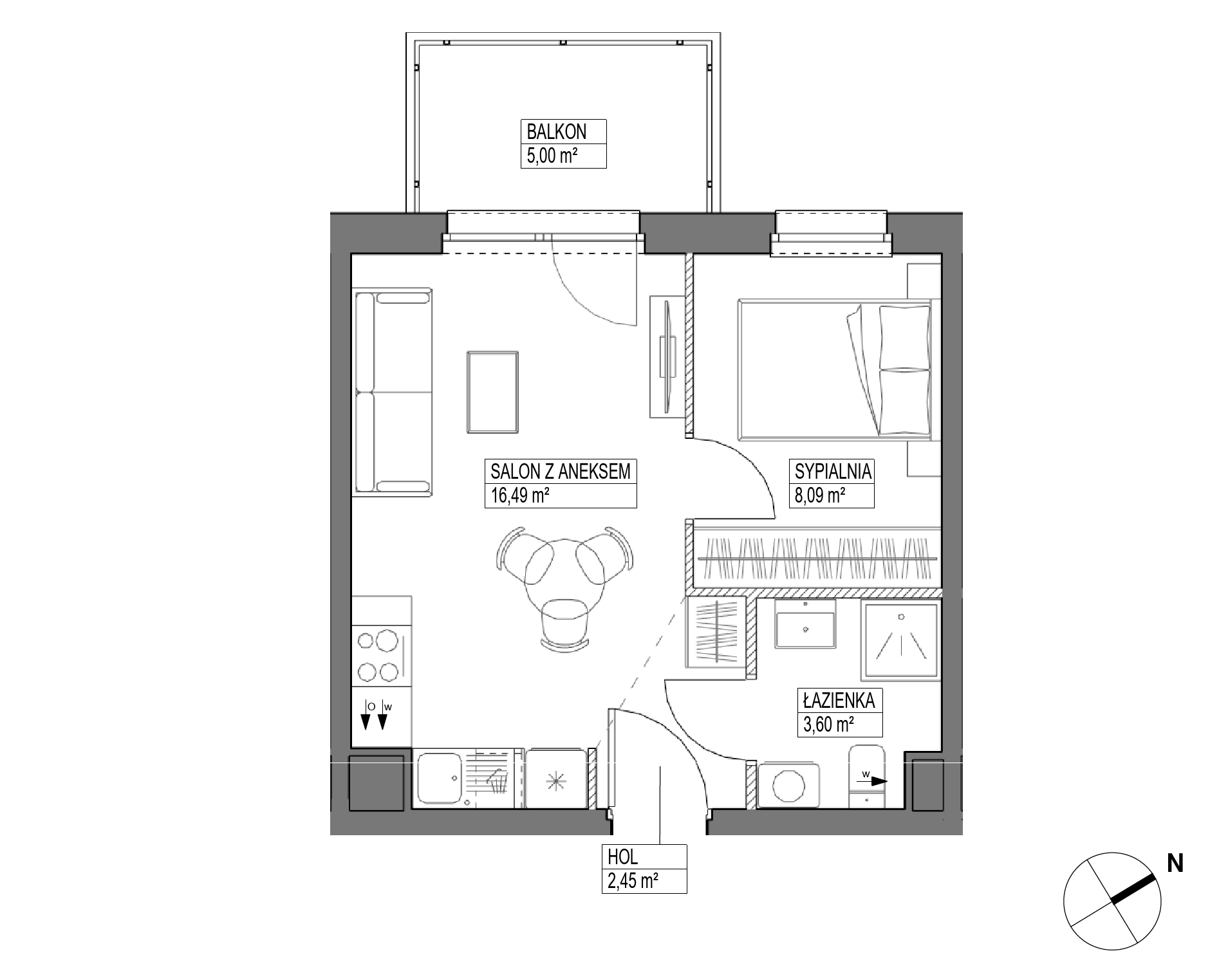 Plan 2 pok. 31m²