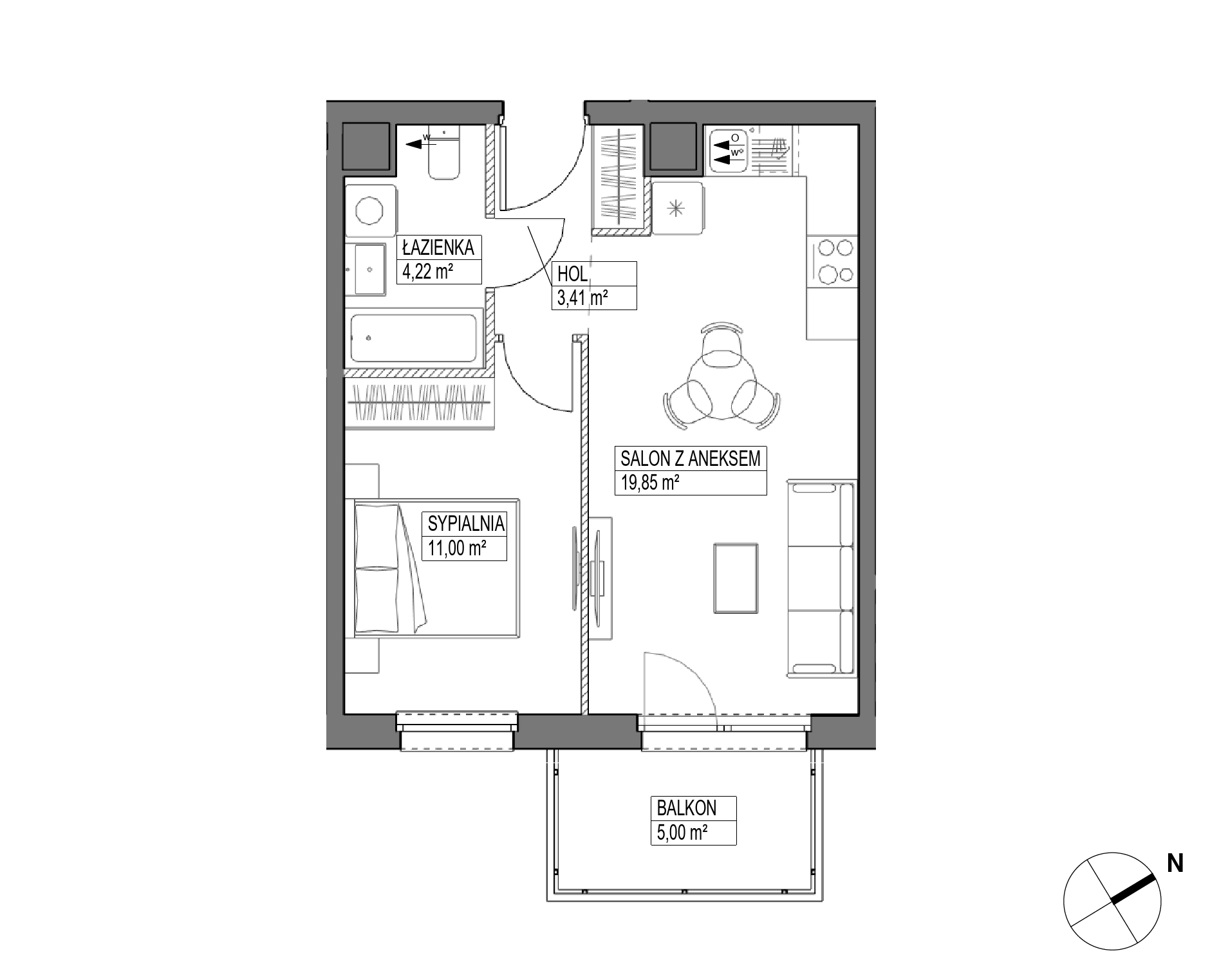 Plan 2 pok. 38m²