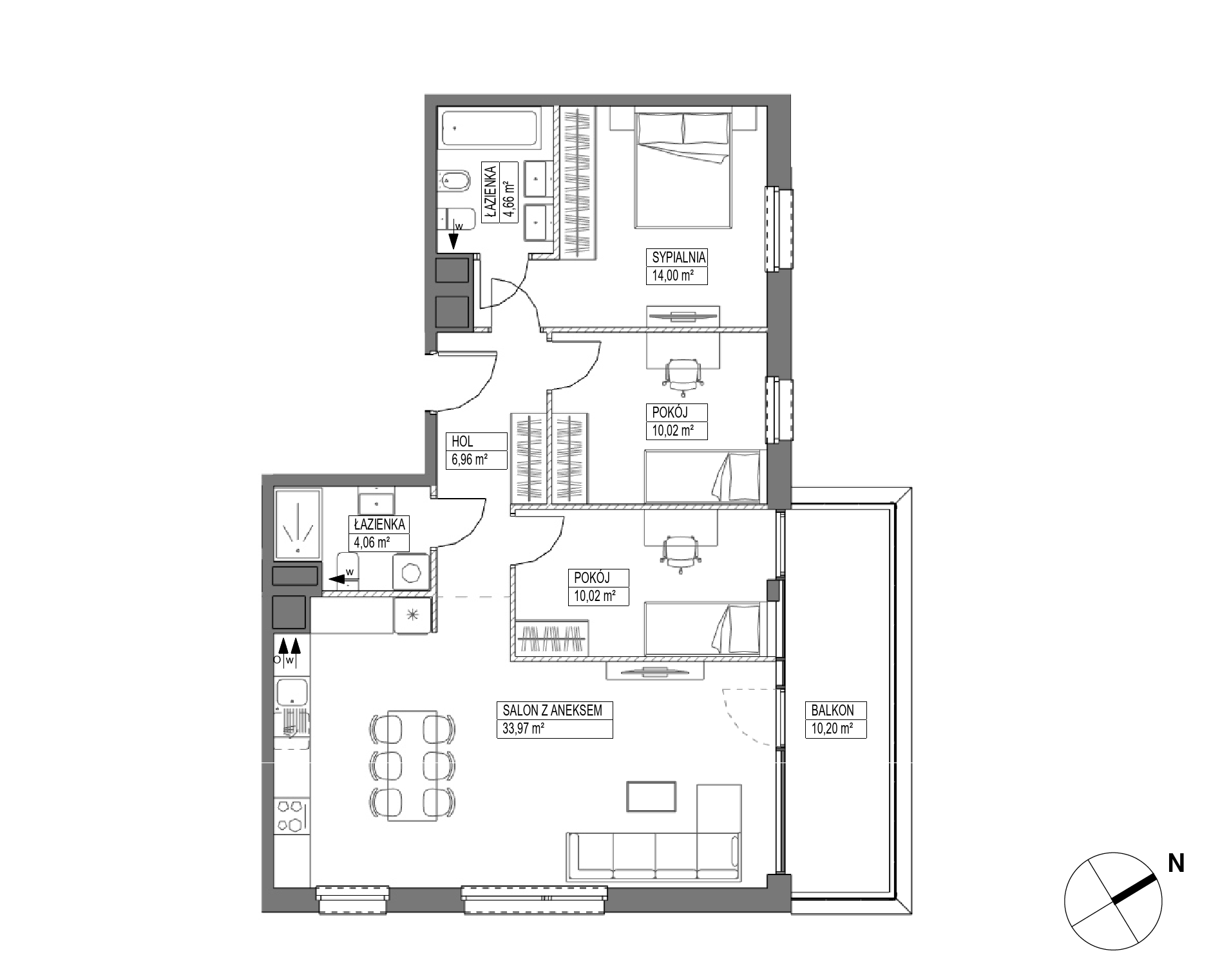 Plan 4 pok. 84m²