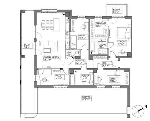 Plan 5 pok. 124m²