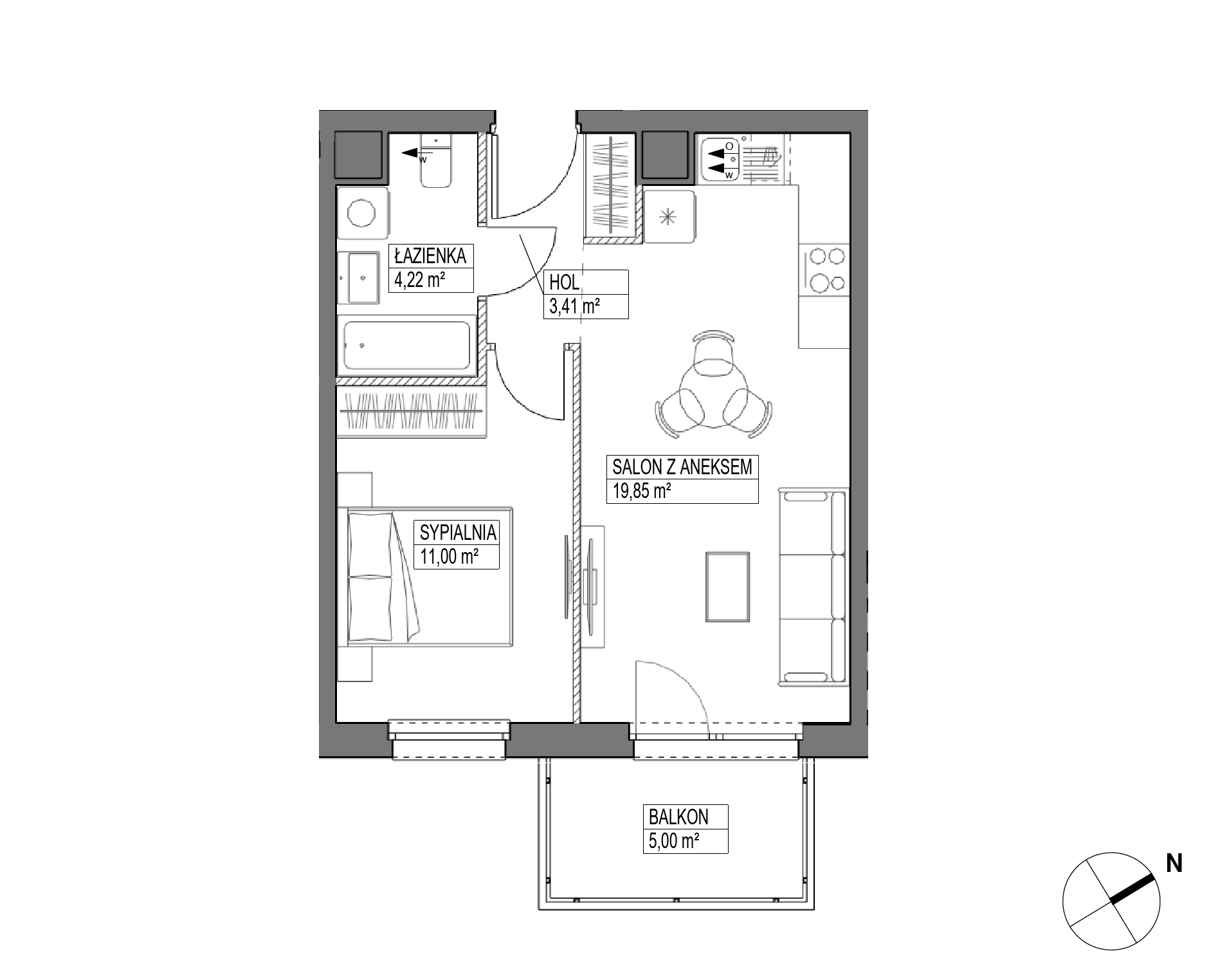 Plan 2 pok. 38m²