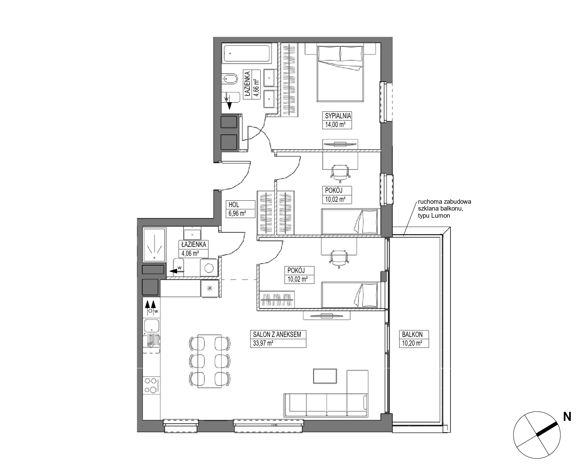 Plan 4 pok. 84m²