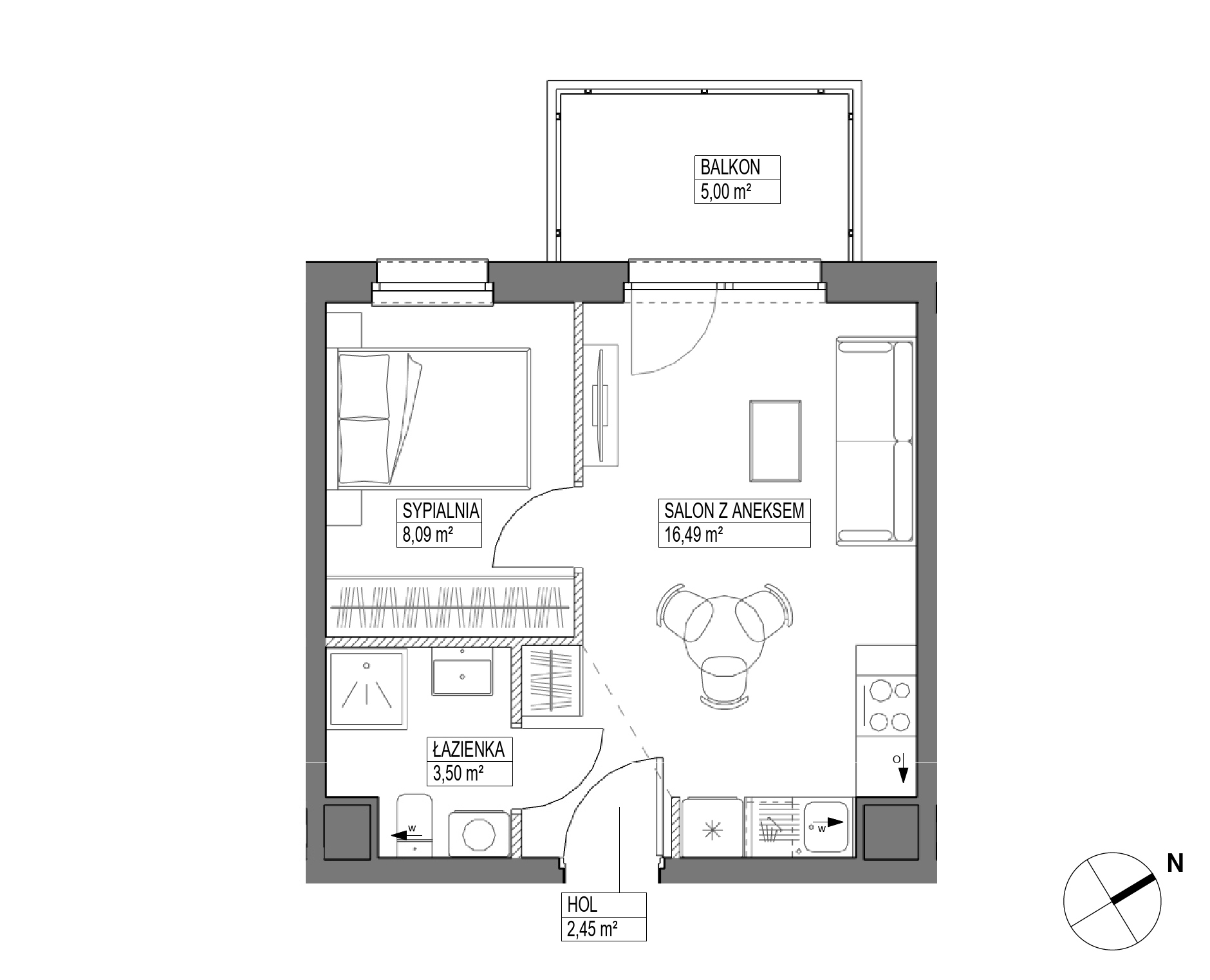 Plan 2 pok. 31m²