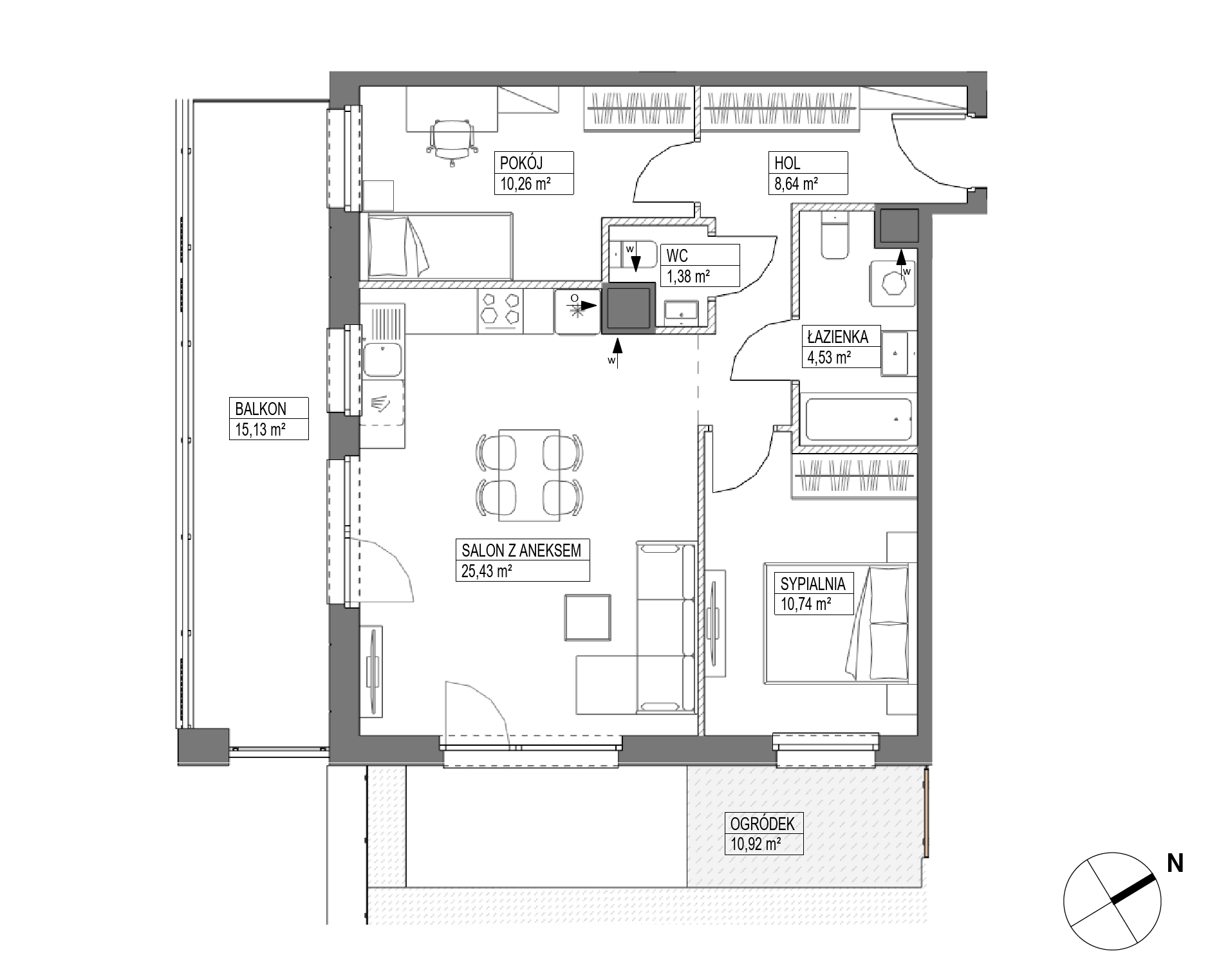 Plan 3 pok. 61m²