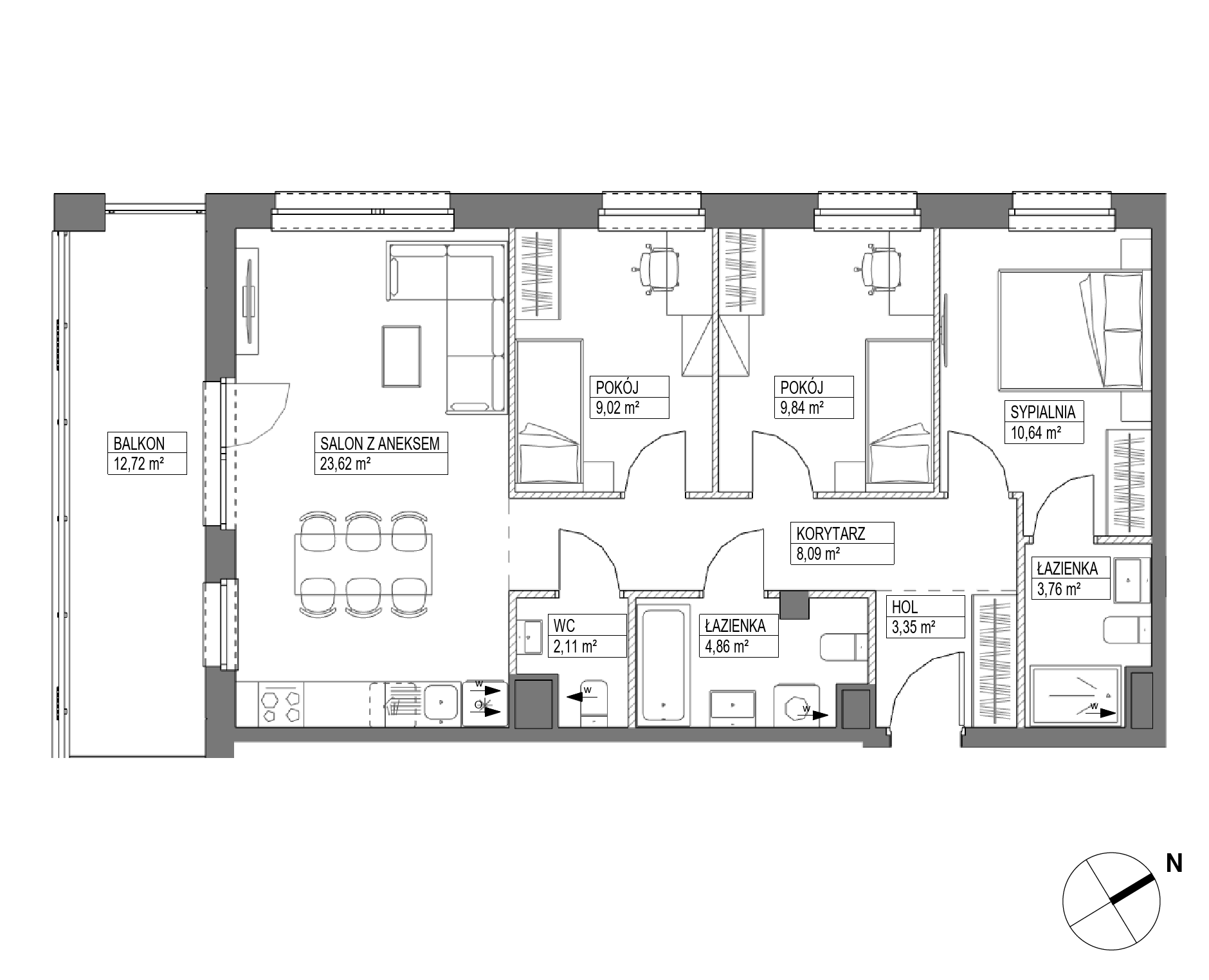 Plan 4 pok. 75m²