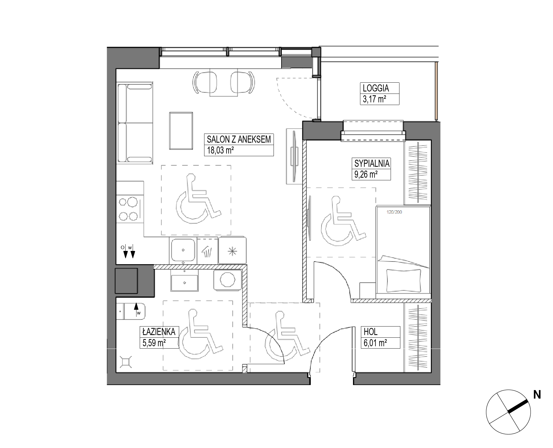 Plan 2 pok. 39m²