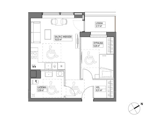 Plan 2 pok. 39m²