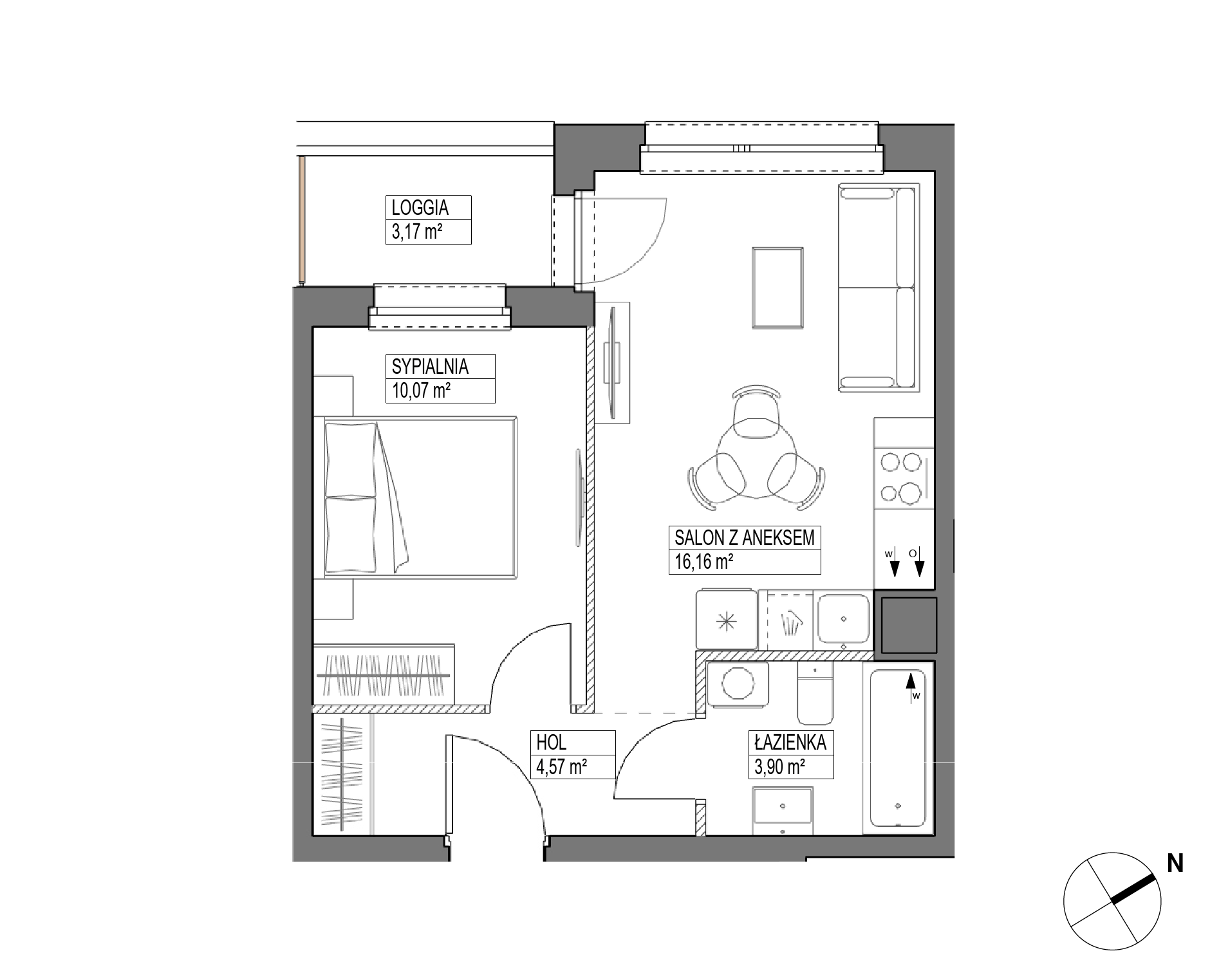 Plan 2 pok. 35m²