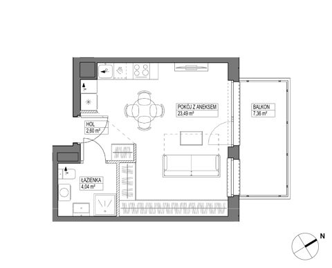 Plan 3 pok. 65m²