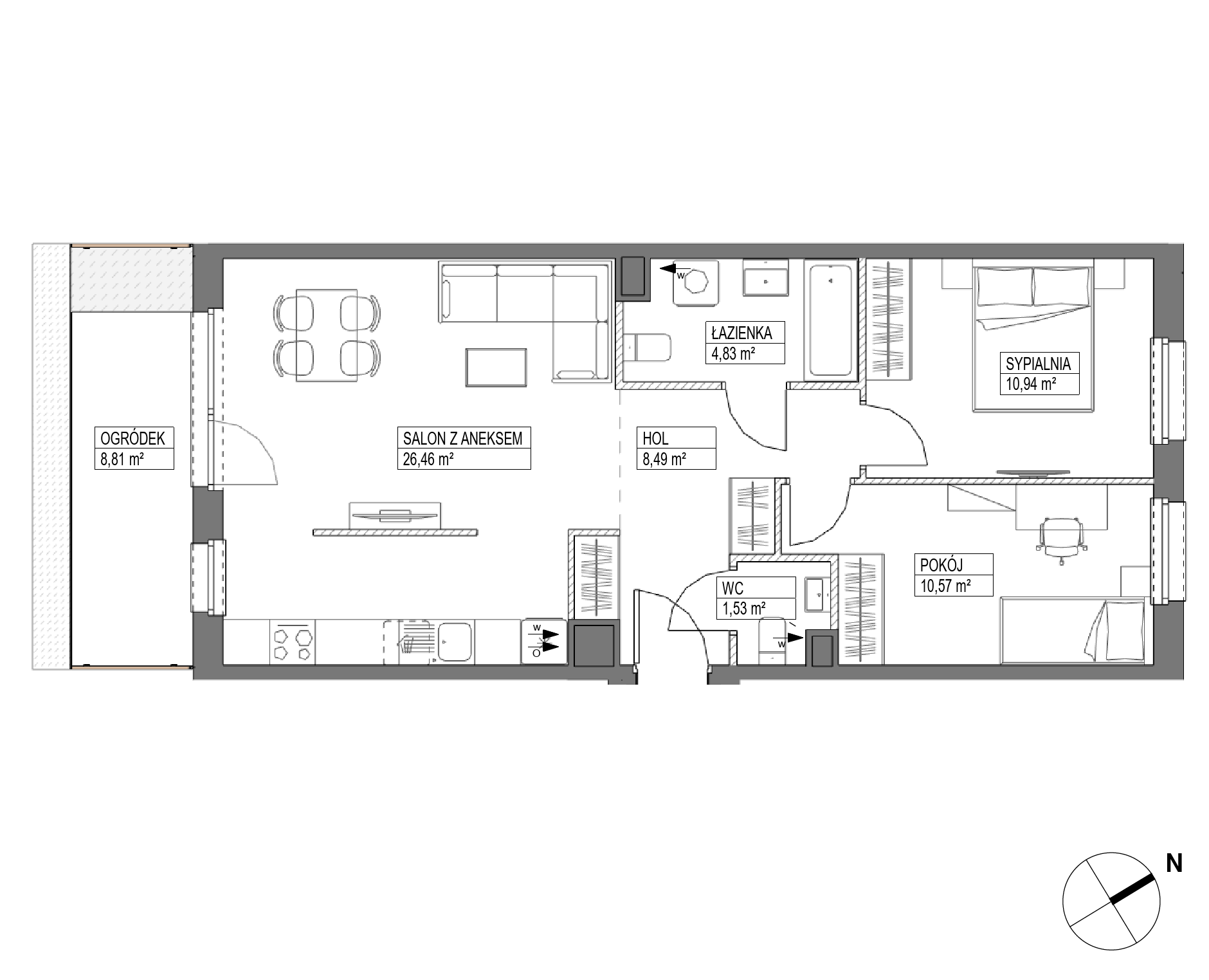 Plan 3 pok. 63m²