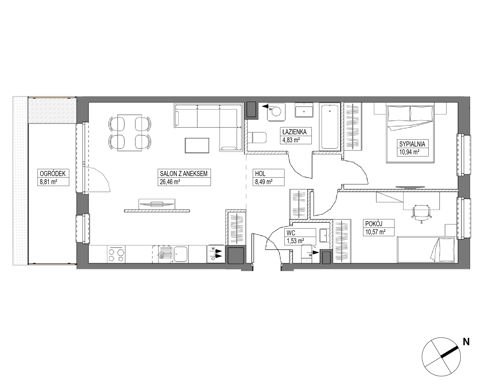 Plan 3 pok. 63m²
