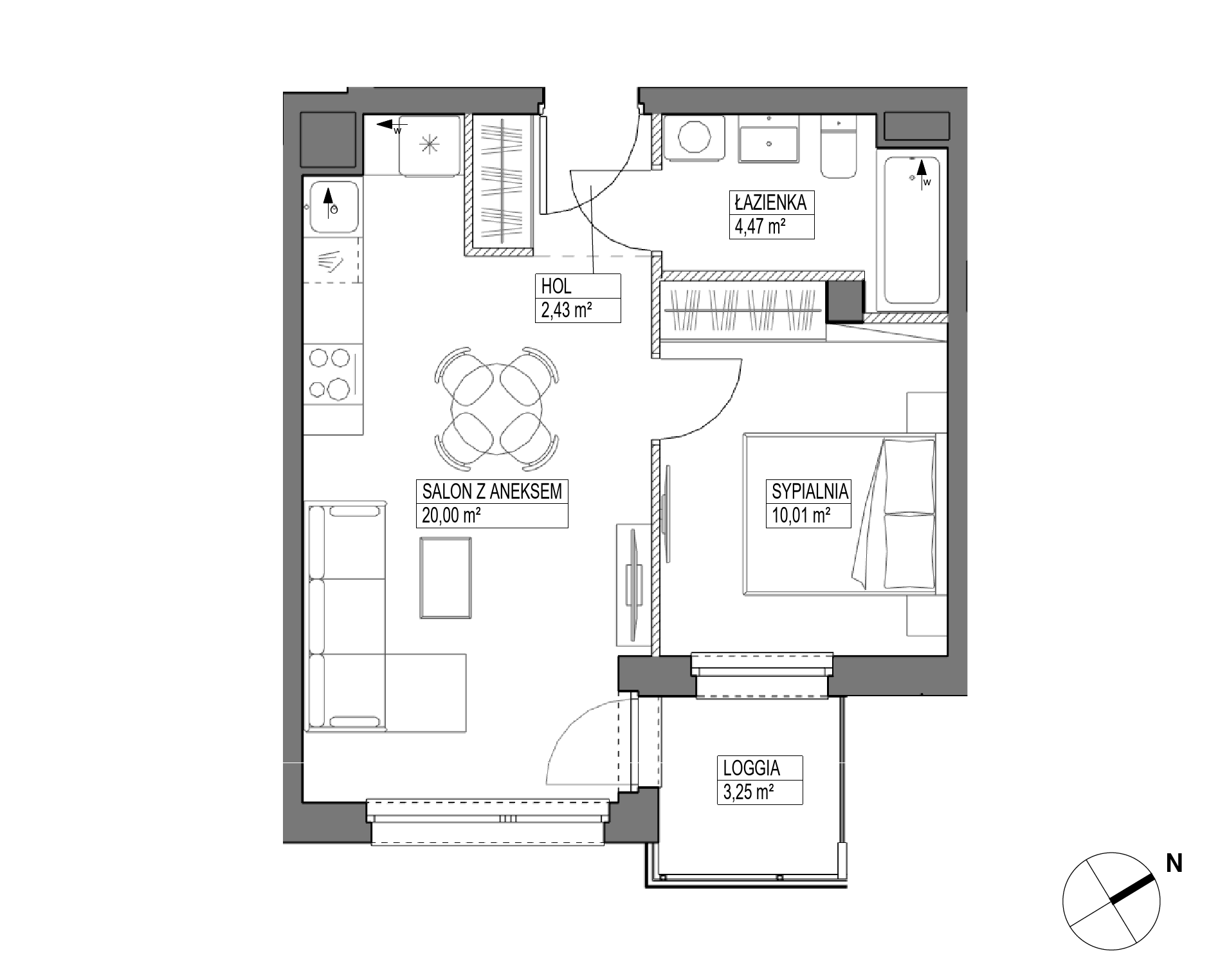 Plan 2 pok. 37m²