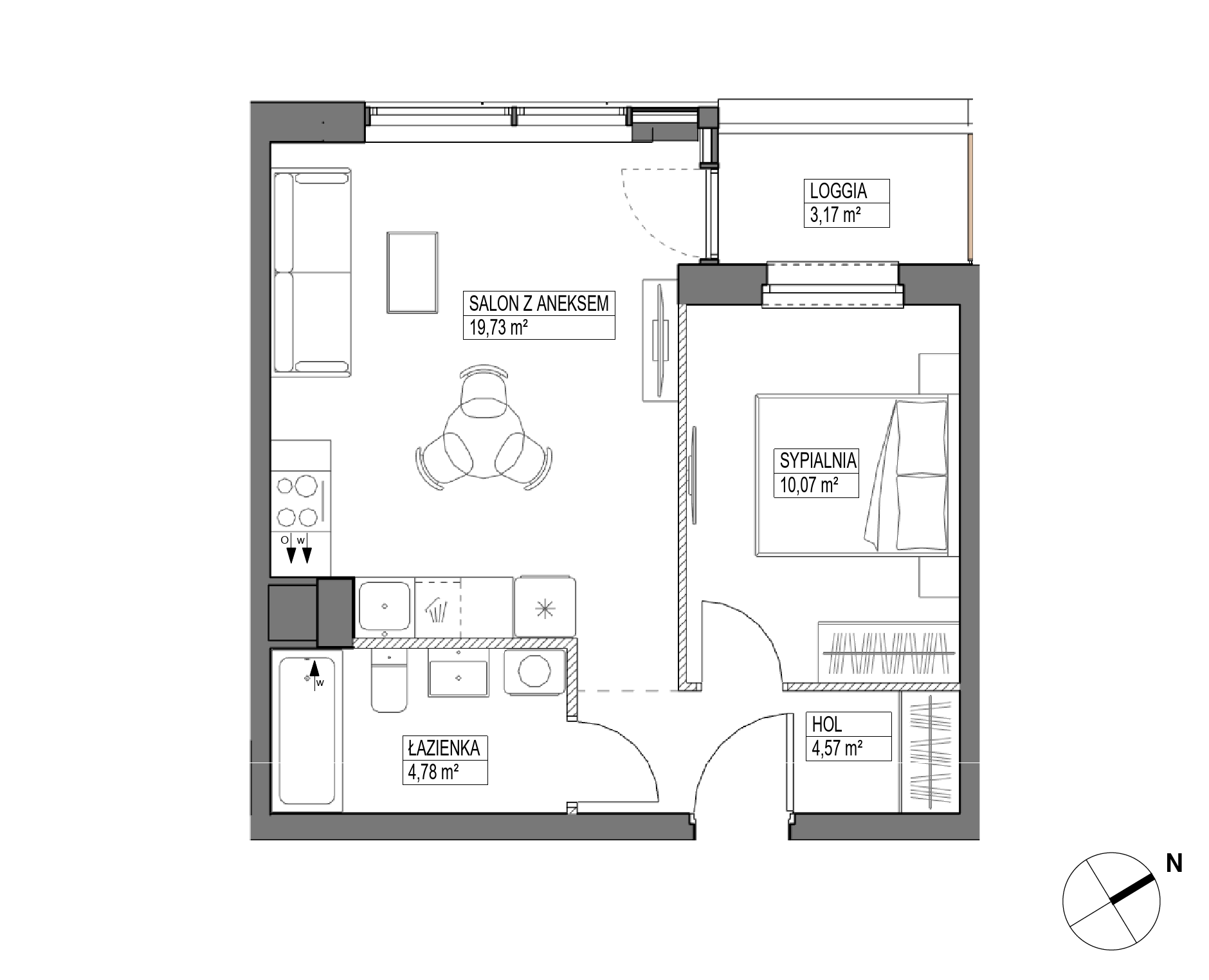 Plan 2 pok. 39m²