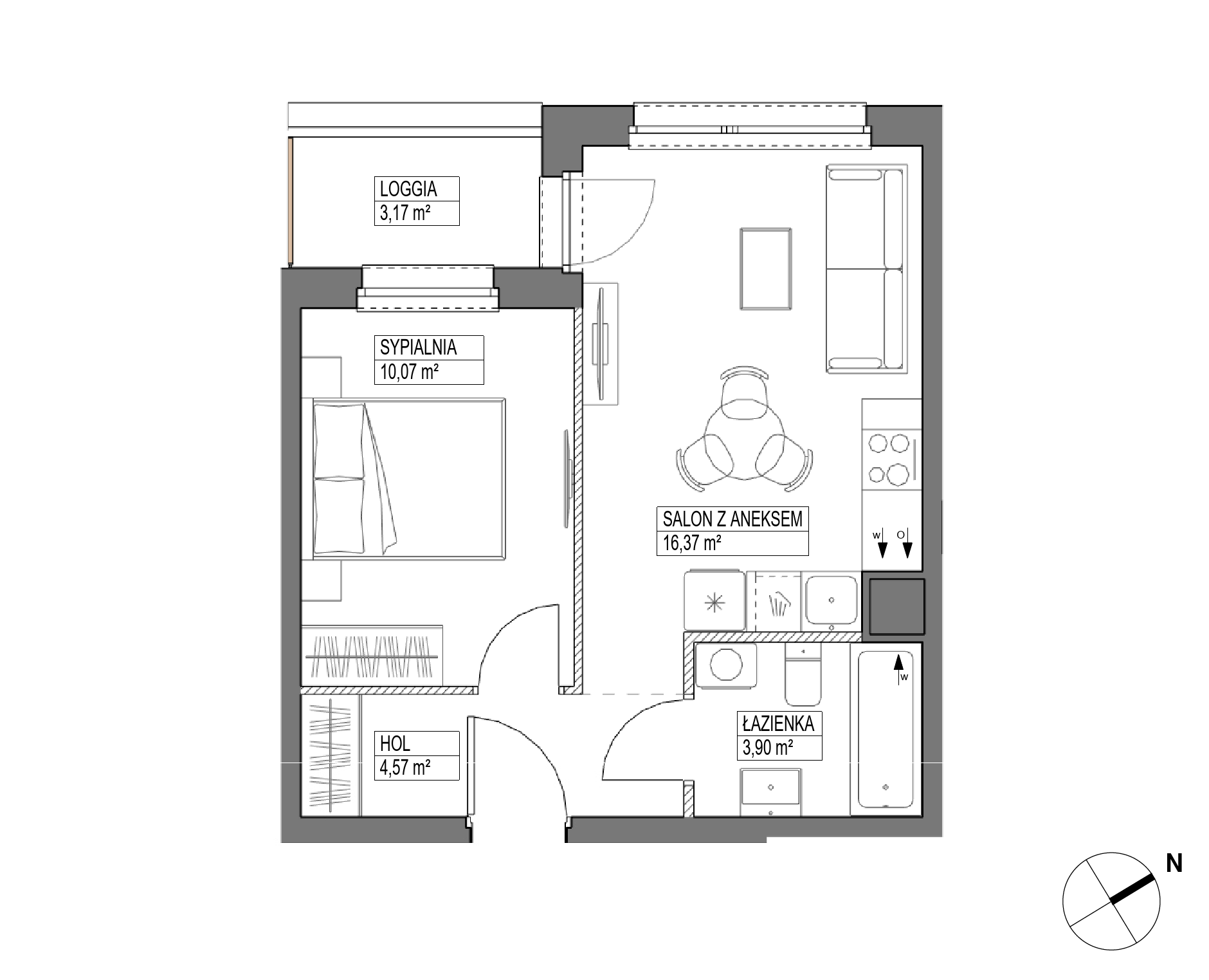 Plan 2 pok. 35m²