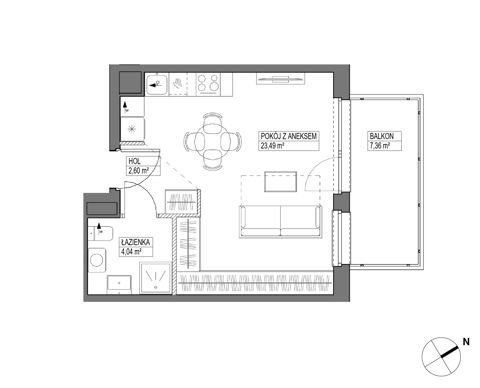 Plan 3 pok. 65m²