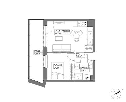 Plan 2 pok. 32m²