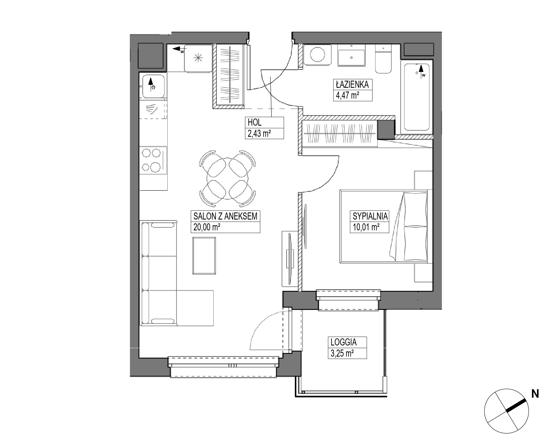 Plan 2 pok. 37m²