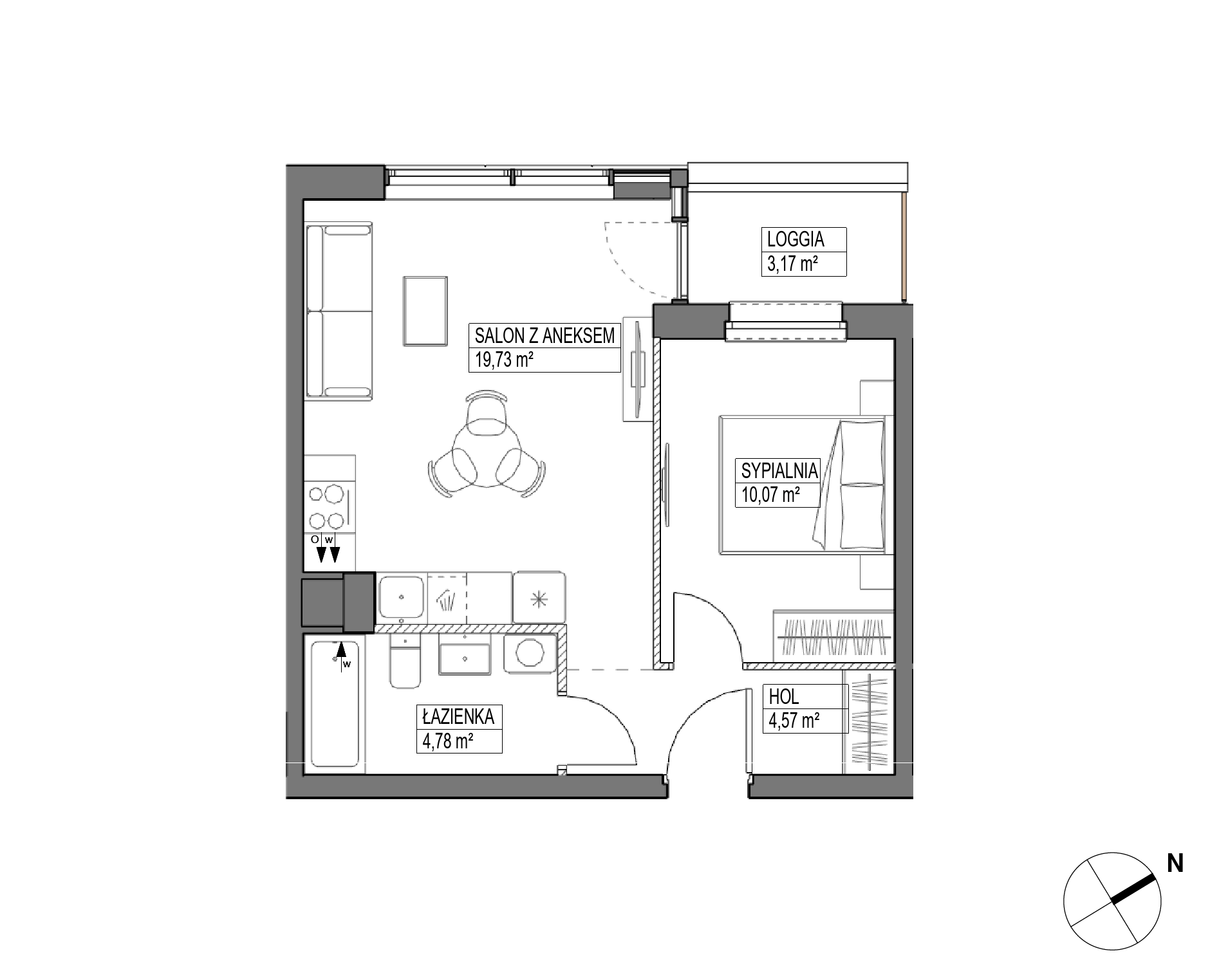 Plan 2 pok. 39m²