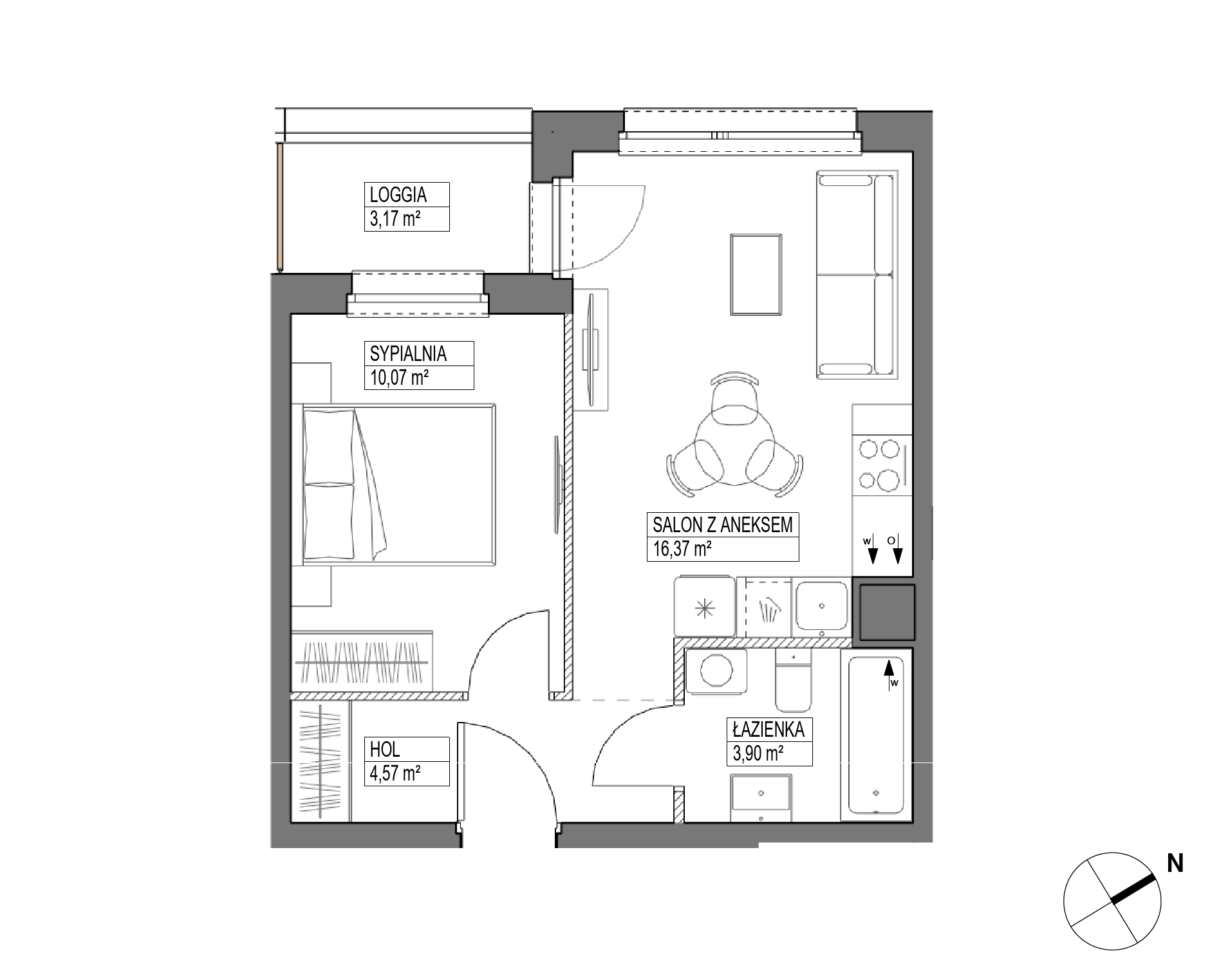 Plan 2 pok. 35m²