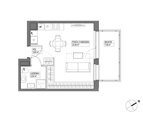 Plan 3 pok. 65m²