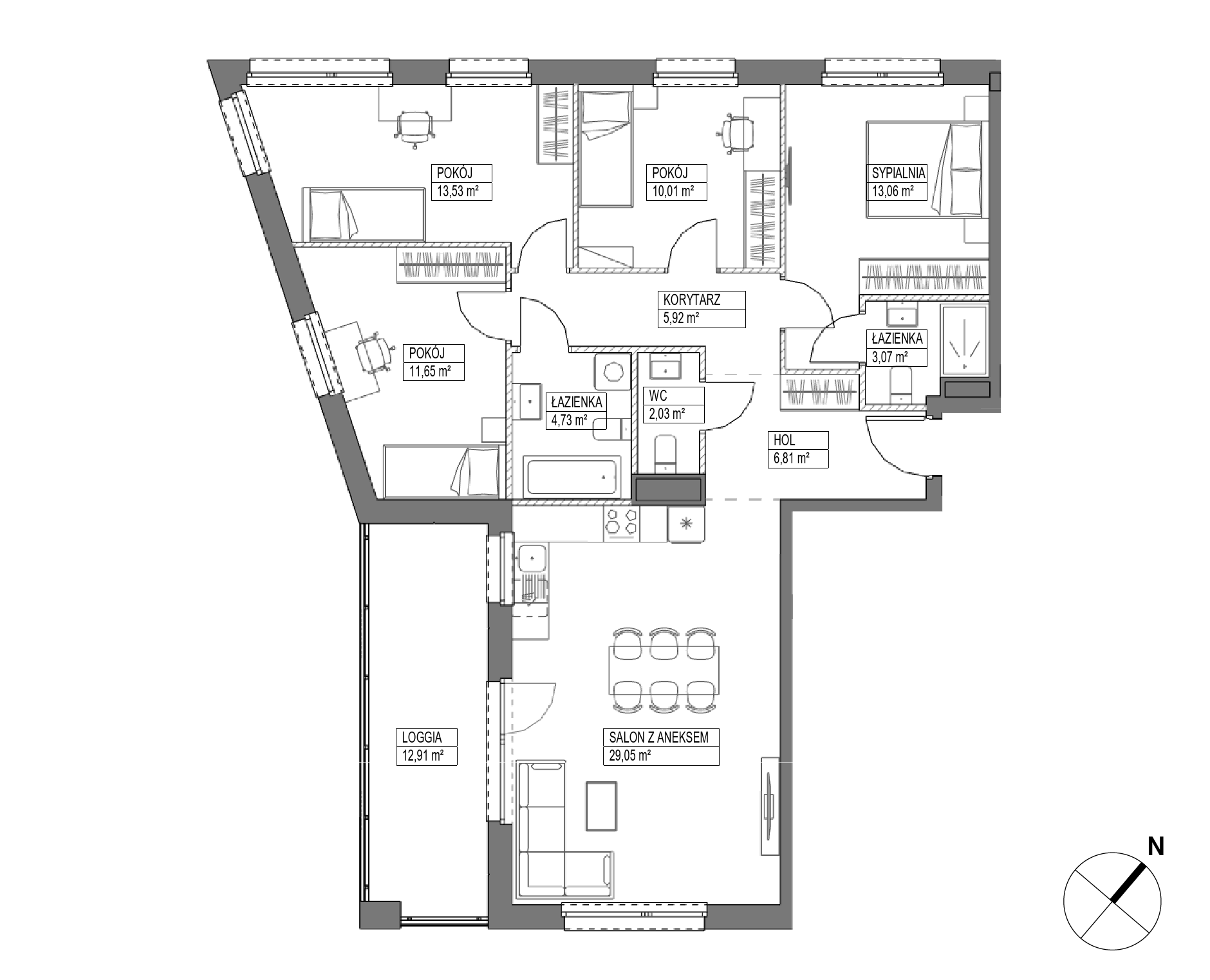 Plan 5 pok. 100m²