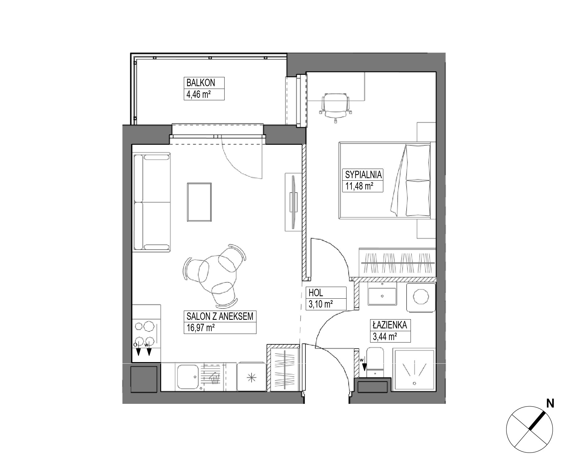 Plan 2 pok. 35m²