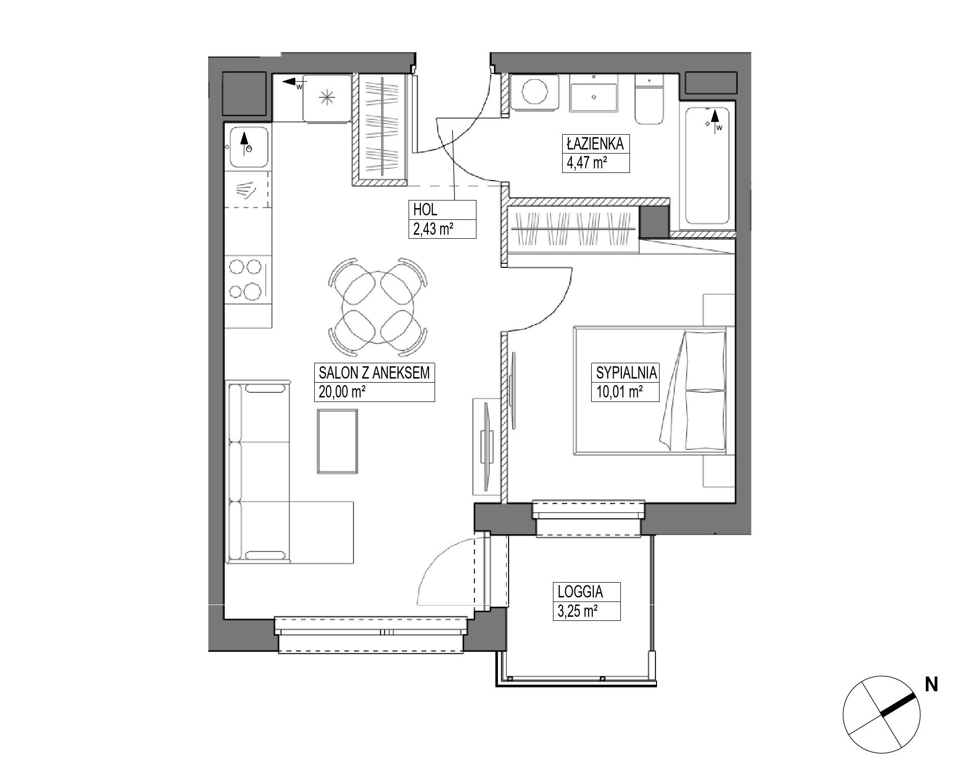 Plan 2 pok. 37m²
