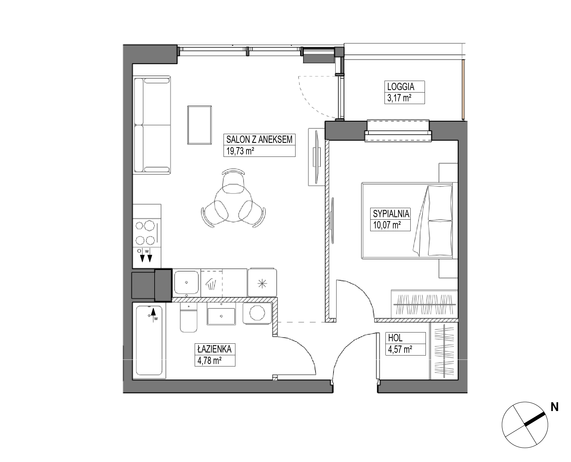 Plan 2 pok. 39m²