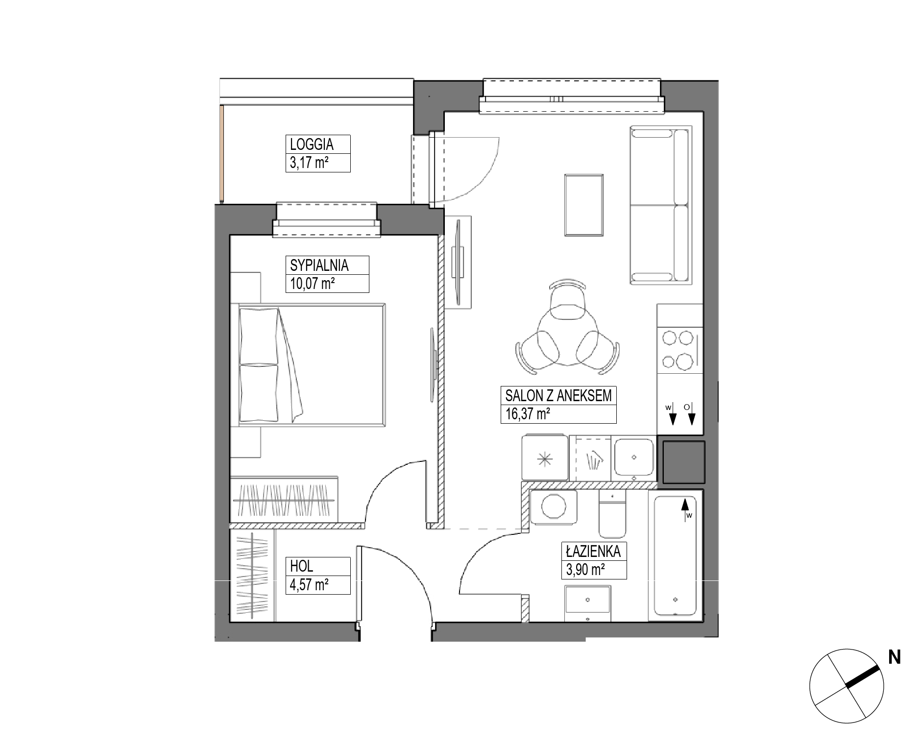 Plan 2 pok. 35m²