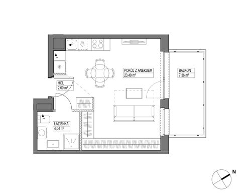 Plan 3 pok. 65m²