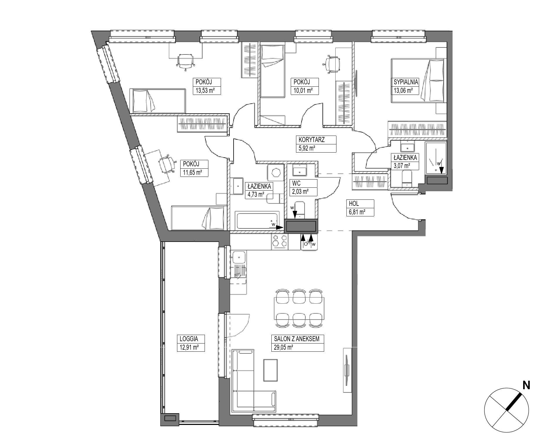 Plan 5 pok. 100m²
