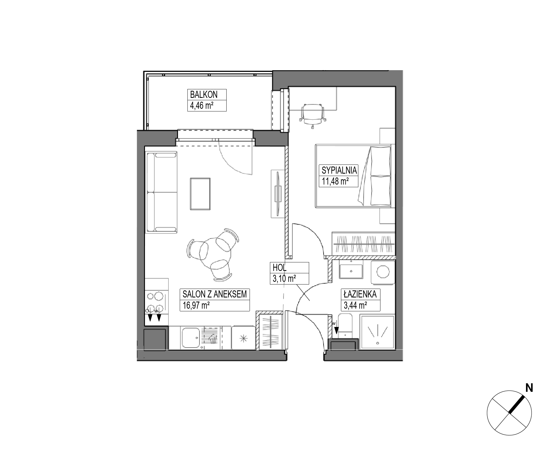 Plan 2 pok. 35m²