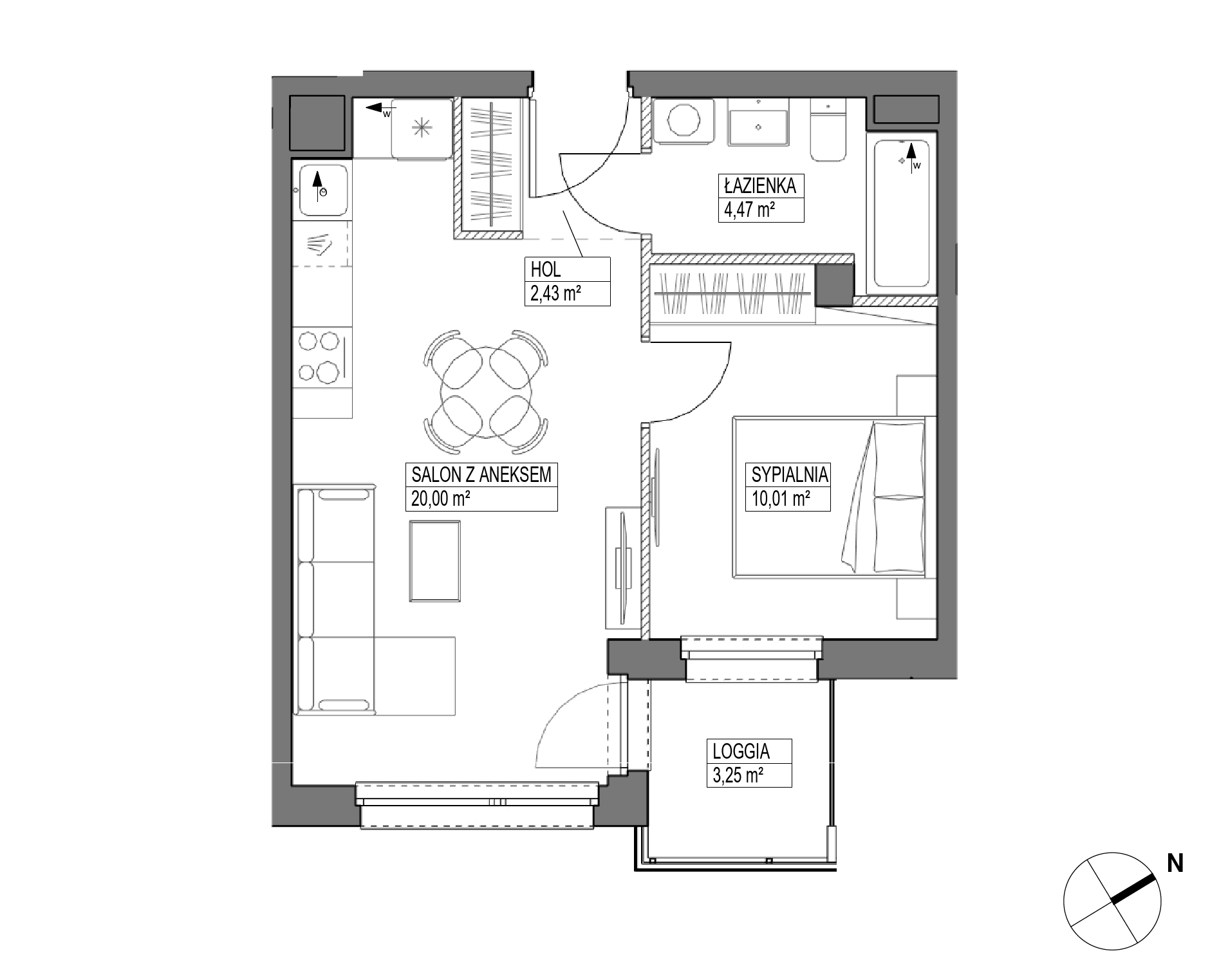 Plan 2 pok. 37m²