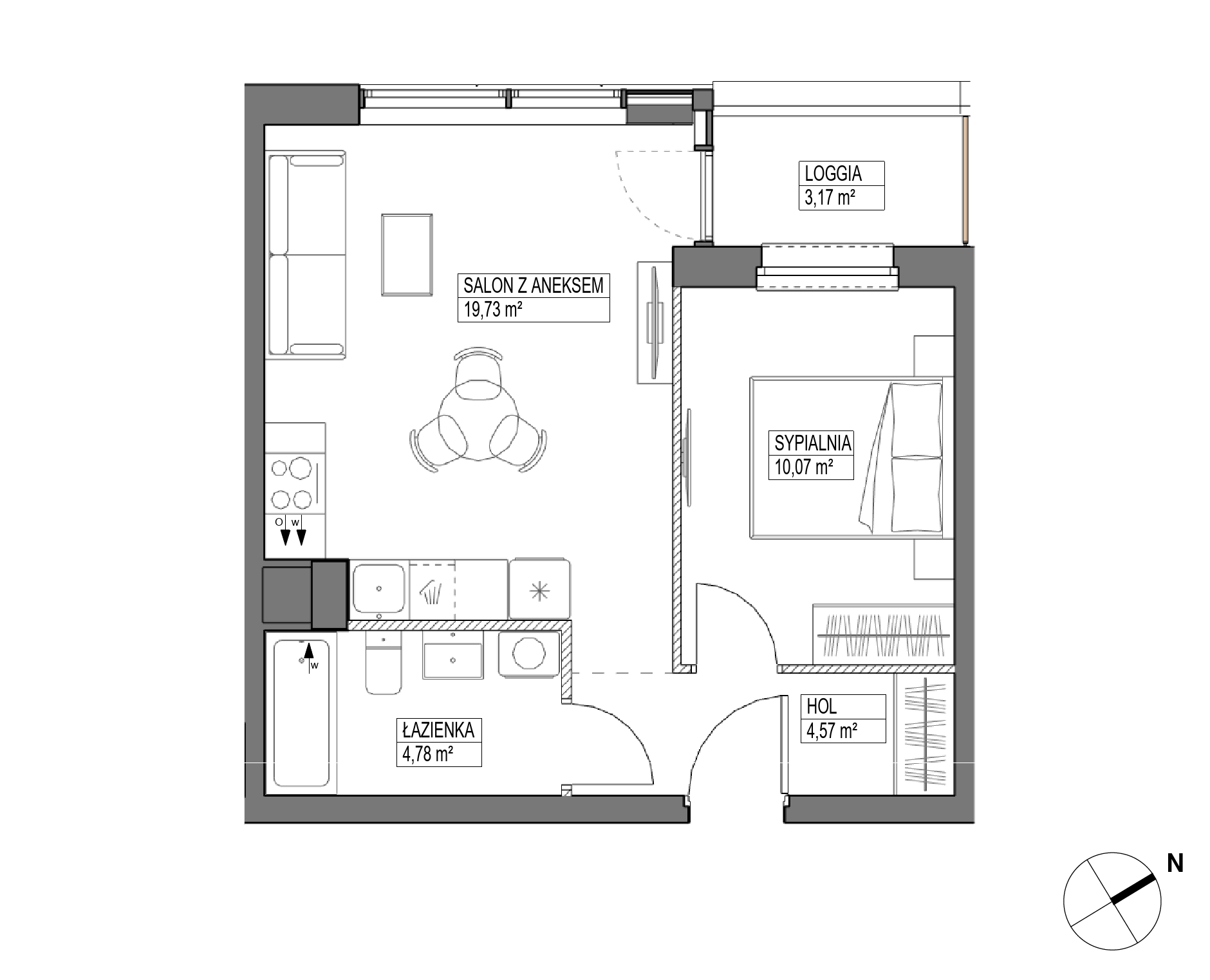 Plan 2 pok. 39m²