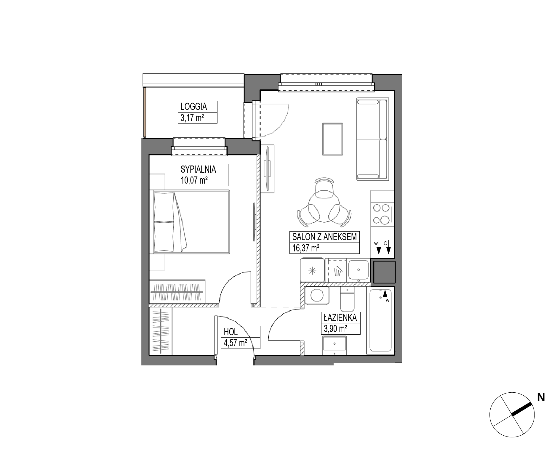 Plan 2 pok. 35m²