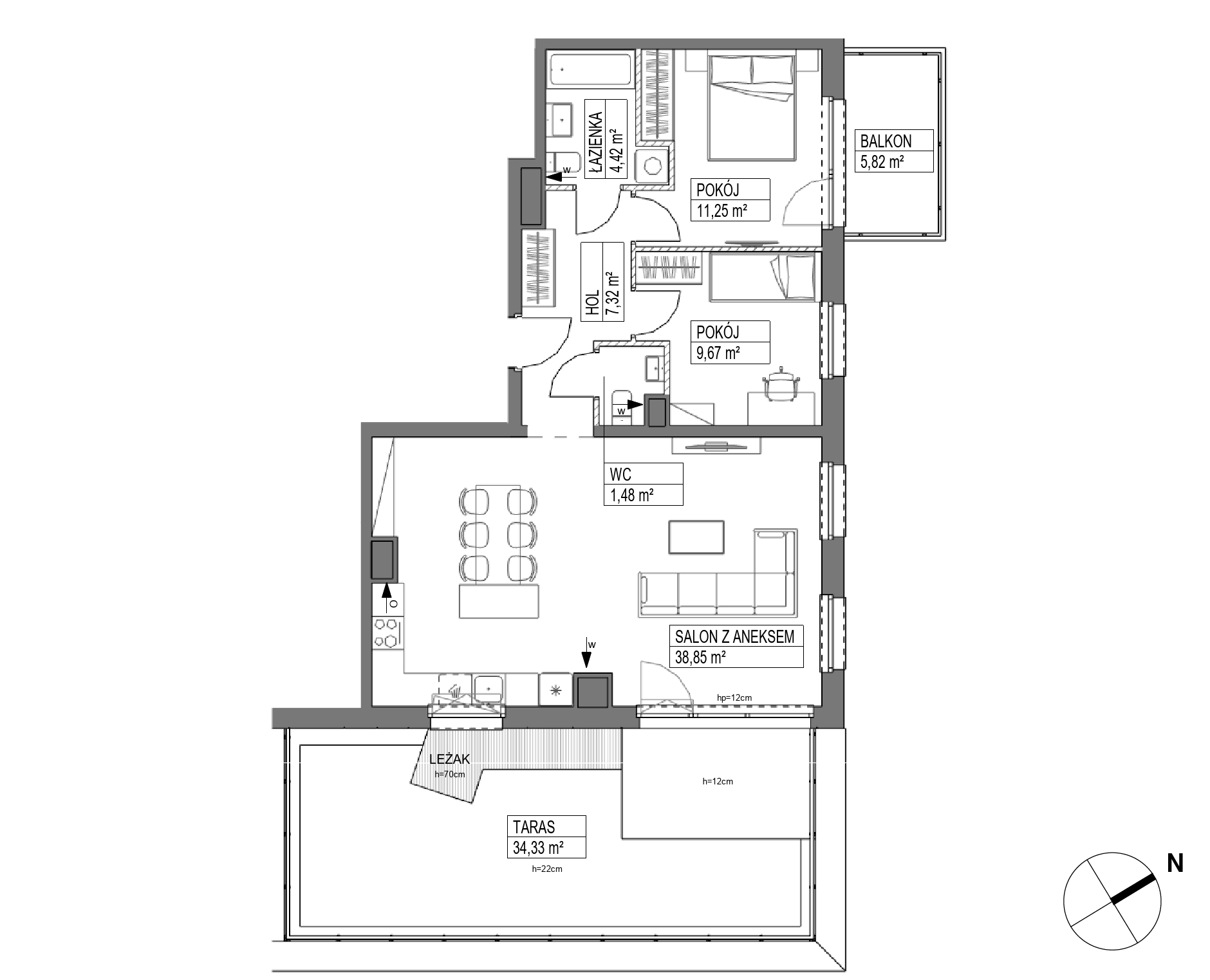 Plan 3 pok. 73m²