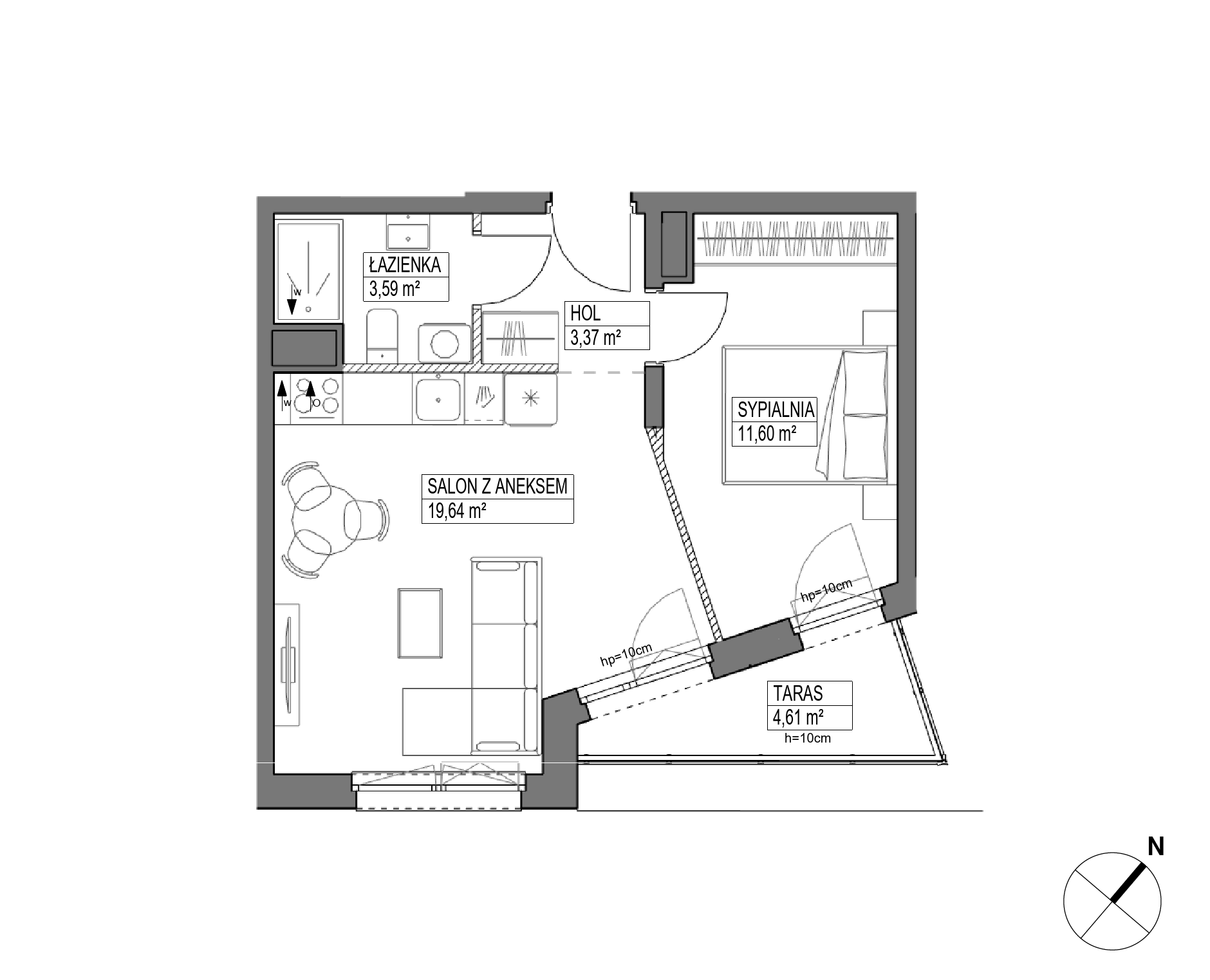 Plan 2 pok. 38m²