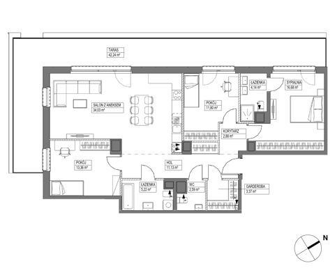 Plan 4 pok. 105m²