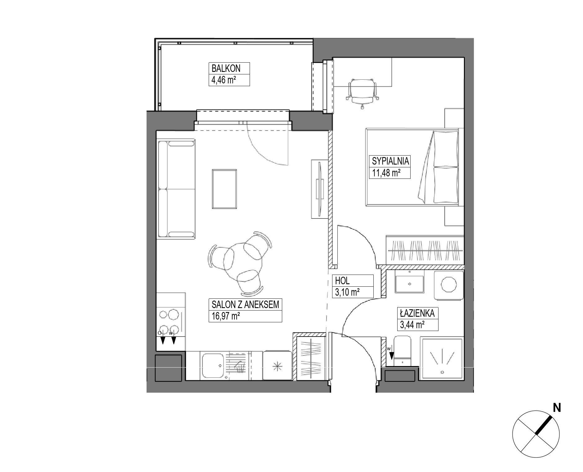 Plan 2 pok. 35m²